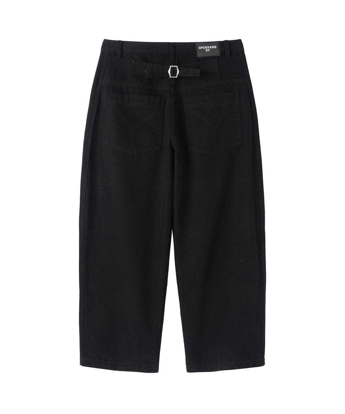 오픈야드(오와이)(OPENYARD(OY)) OBLIQUE WIDE VOLUME PANTS - BLACK