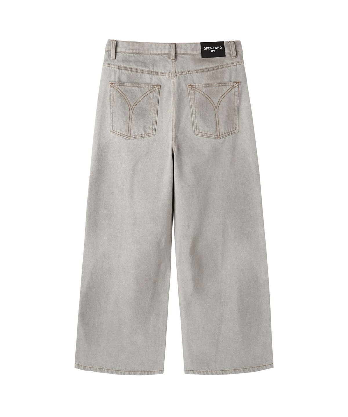 오픈야드(오와이)(OPENYARD(OY)) STITCHED WIDE HEM PANTS - DARK GREY