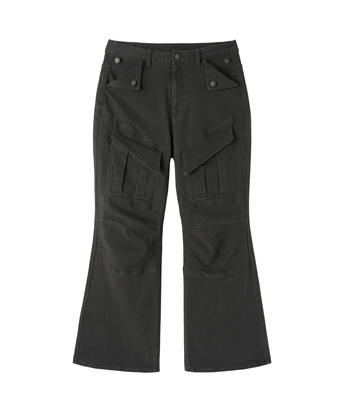 오픈야드(오와이)(OPENYARD(OY)) CONTOUR FLARE CARGO PANTS - CHARCOAL