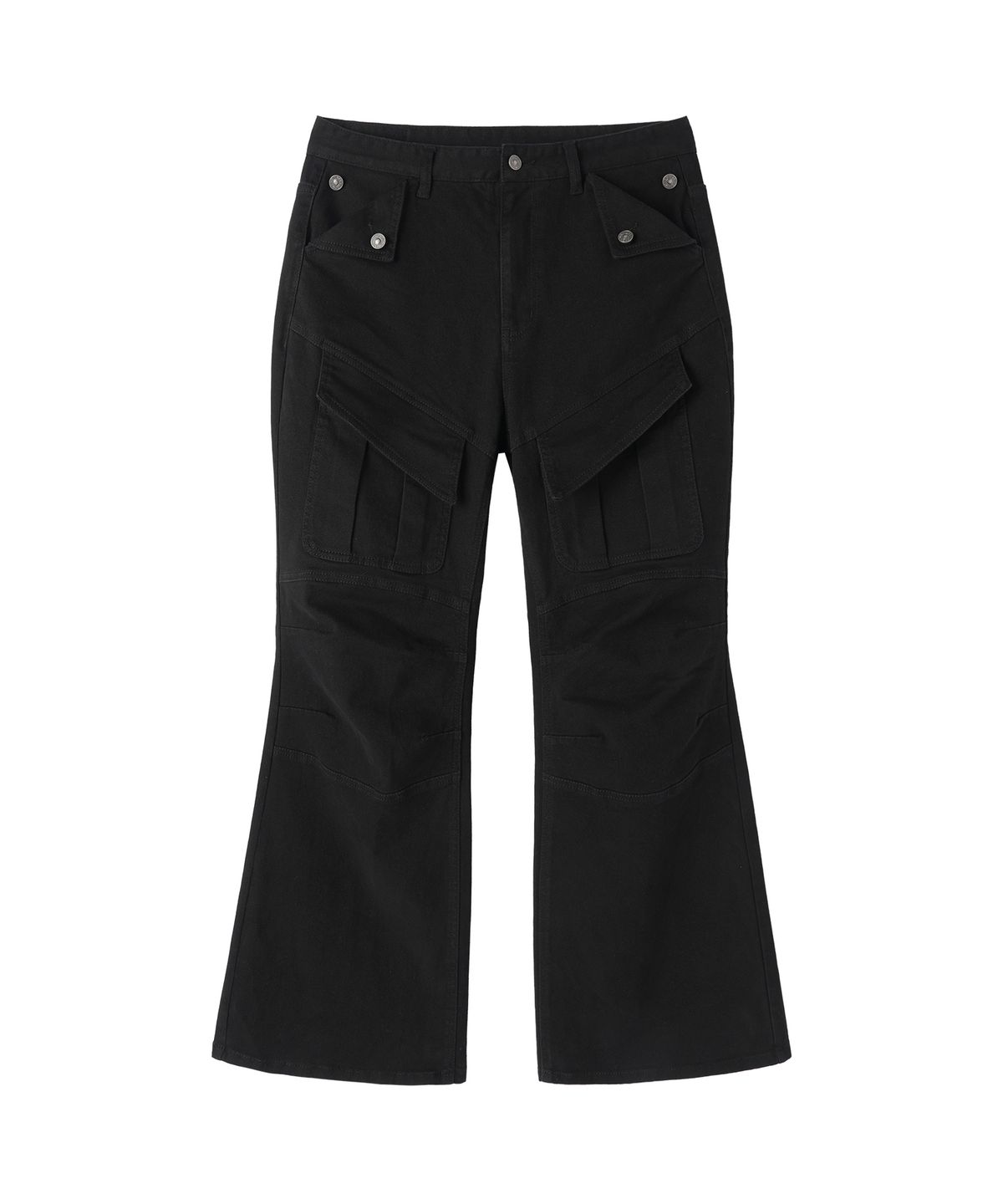 오픈야드(오와이)(OPENYARD(OY)) CONTOUR FLARE CARGO PANTS - BLACK