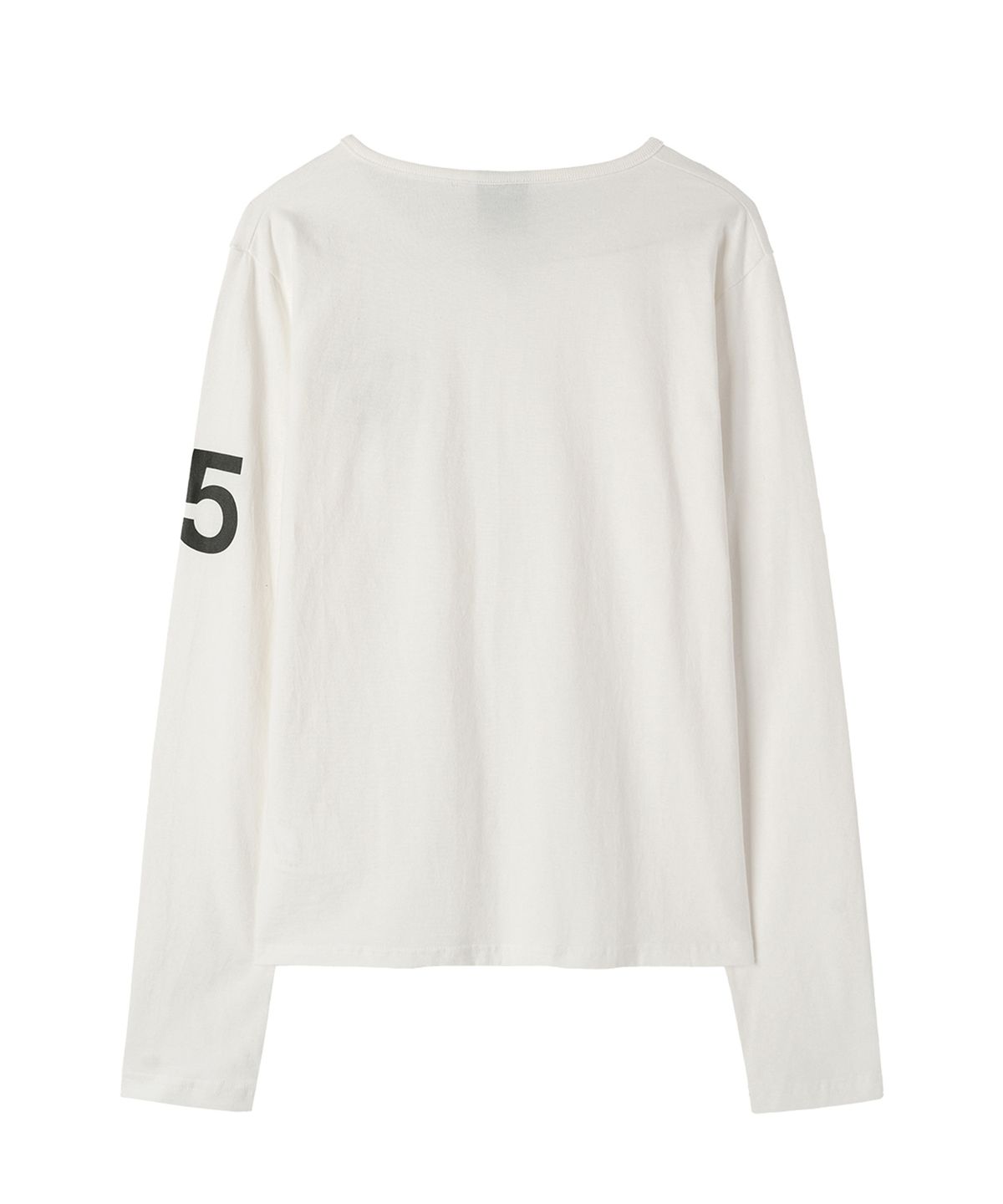 오픈야드(오와이)(OPENYARD(OY)) SLIT NECK HORSE L/S TEE - WHITE