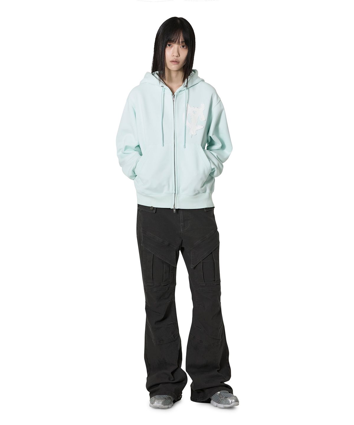 오픈야드(오와이)(OPENYARD(OY)) LOGO PATCH HOODIE ZIP UP - MINT