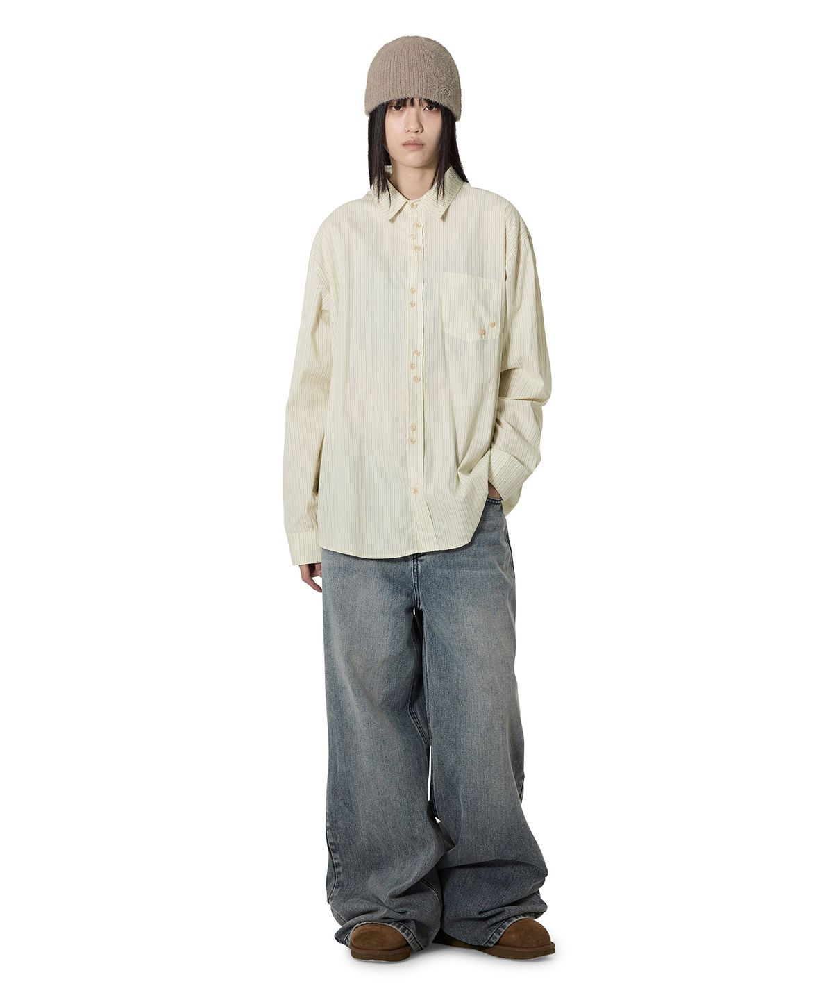 오픈야드(오와이)(OPENYARD(OY)) ASSEMBLY BUTTON SHIRT - IVORY