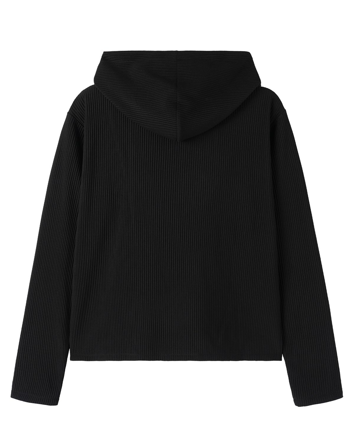 오픈야드(오와이)(OPENYARD(OY)) PLEATED WRAP HOODED JACKET - BLACK