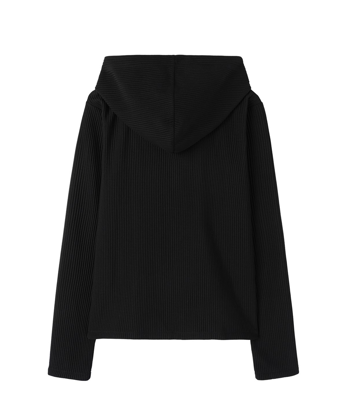 오픈야드(오와이)(OPENYARD(OY)) PLEATED WRAP HOODED JACKET - BLACK