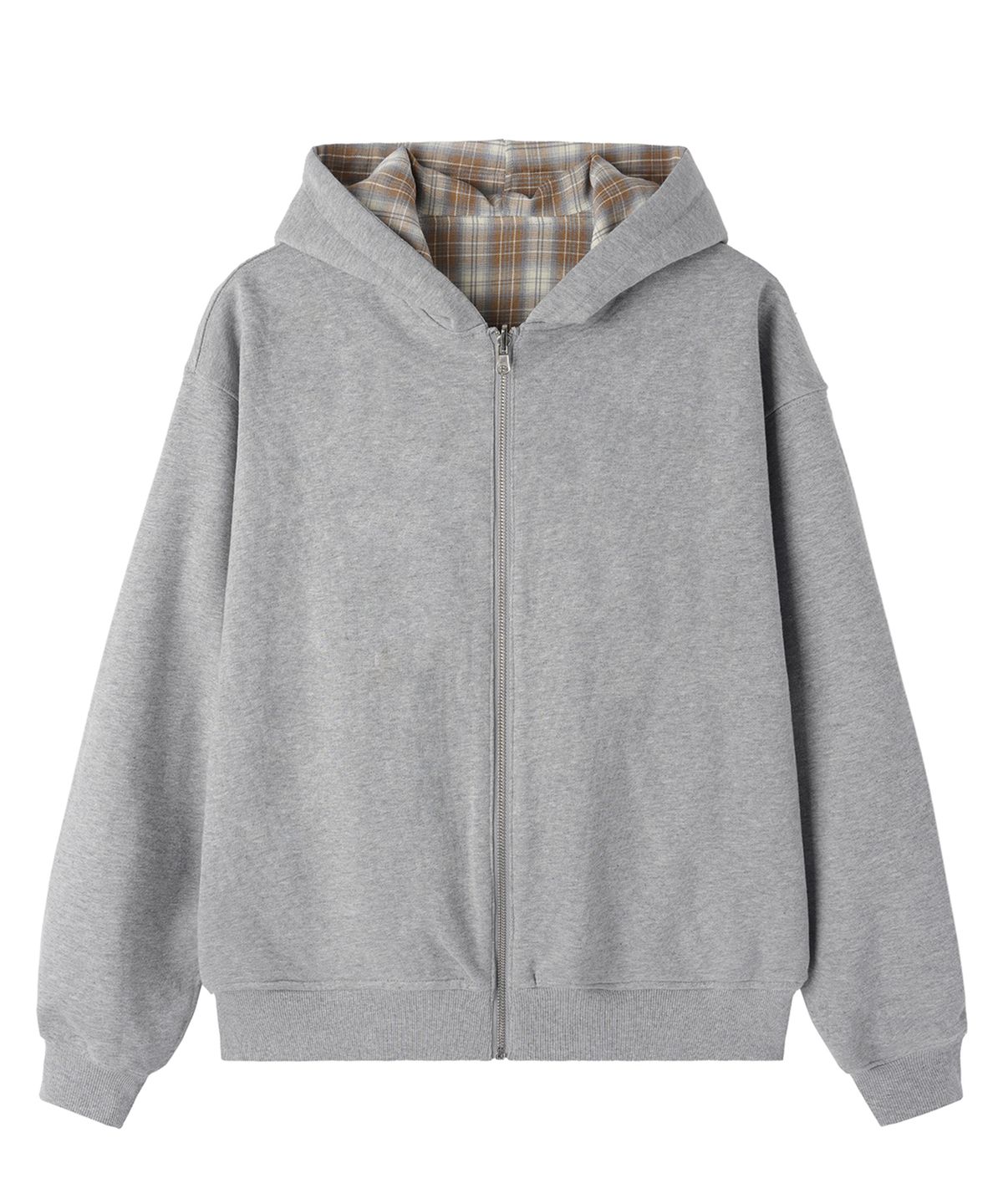 오픈야드(오와이)(OPENYARD(OY)) REVERSIBLE CHECK HOODED JACKET - BEIGE