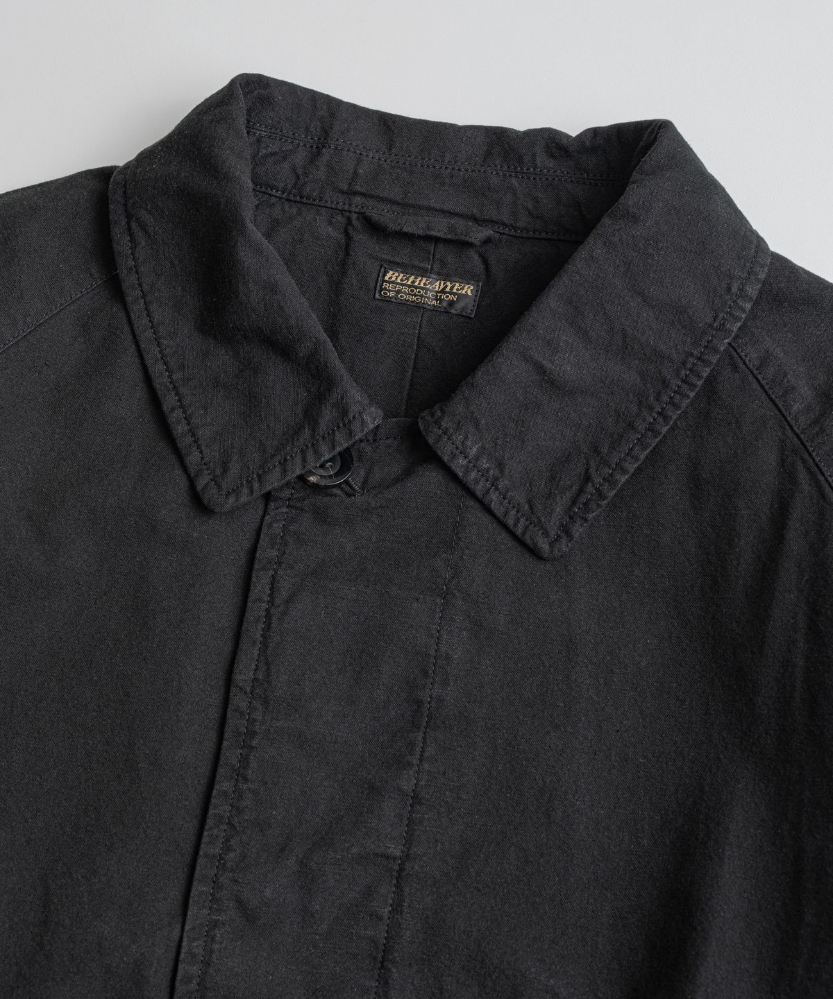 비헤비어(BEHEAVYER) DYED C/L ROVER COAT black