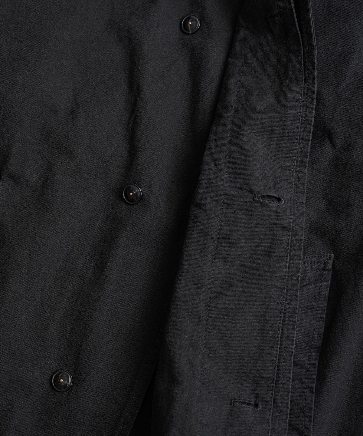 비헤비어(BEHEAVYER) DYED C/L ROVER COAT black