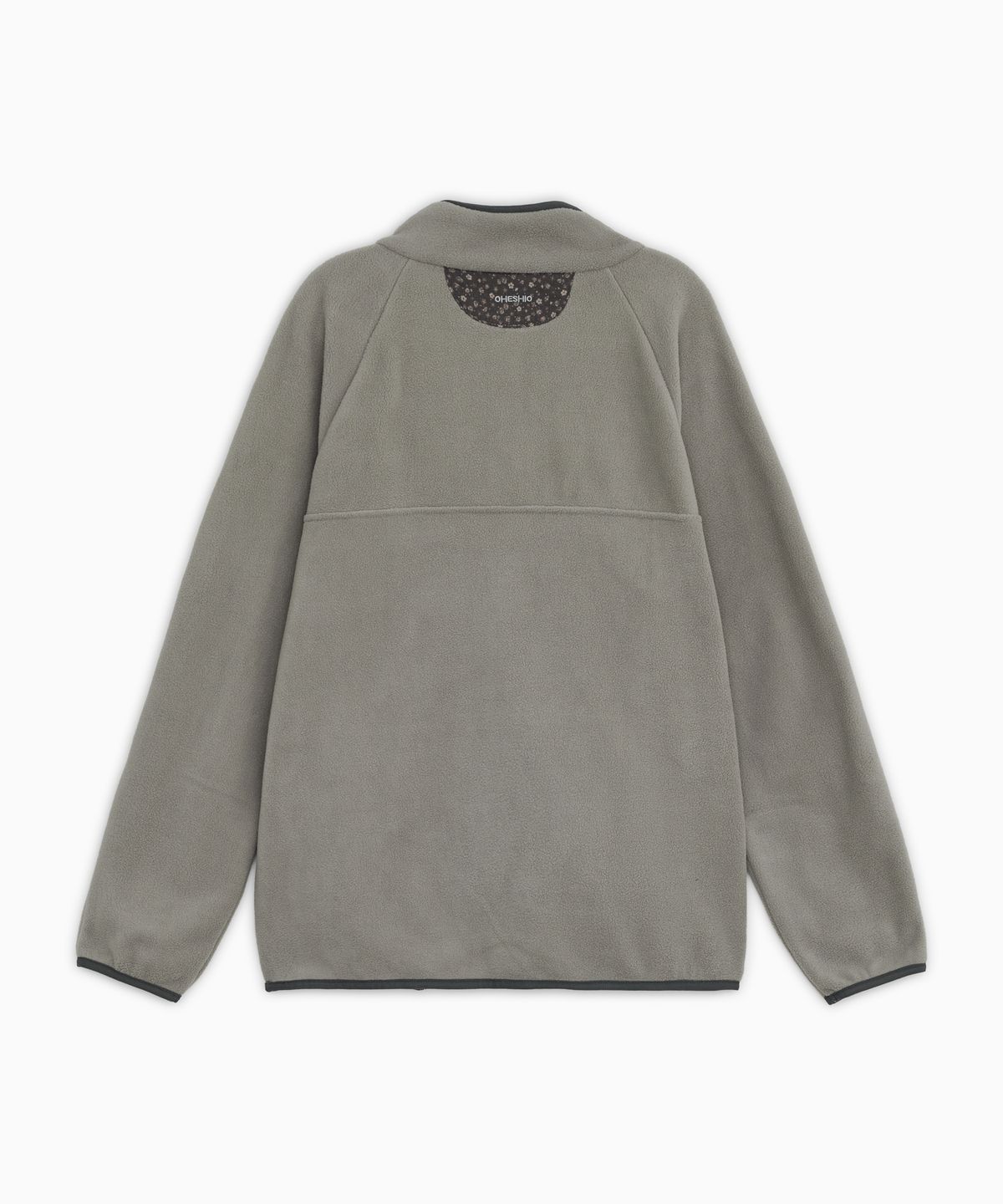 오헤시오(OHESHIO) FLORAL CONTRAST FLEECE PULLOVER, GRAY