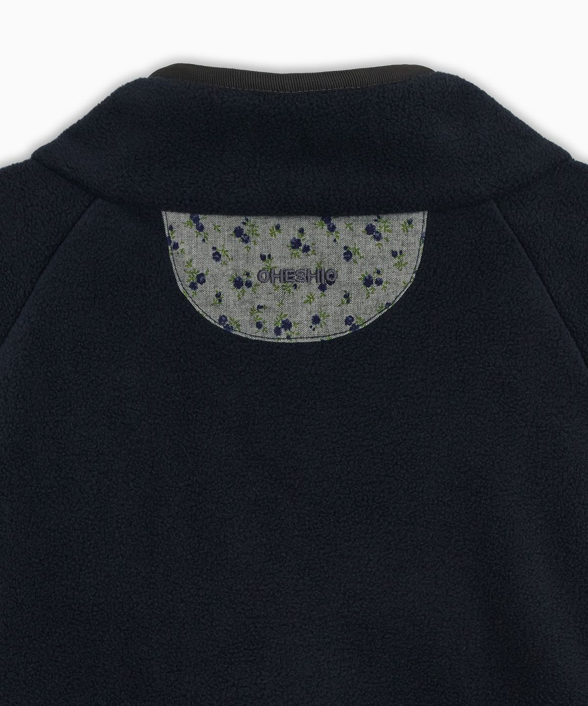오헤시오(OHESHIO) FLORAL CONTRAST FLEECE PULLOVER, NAVY