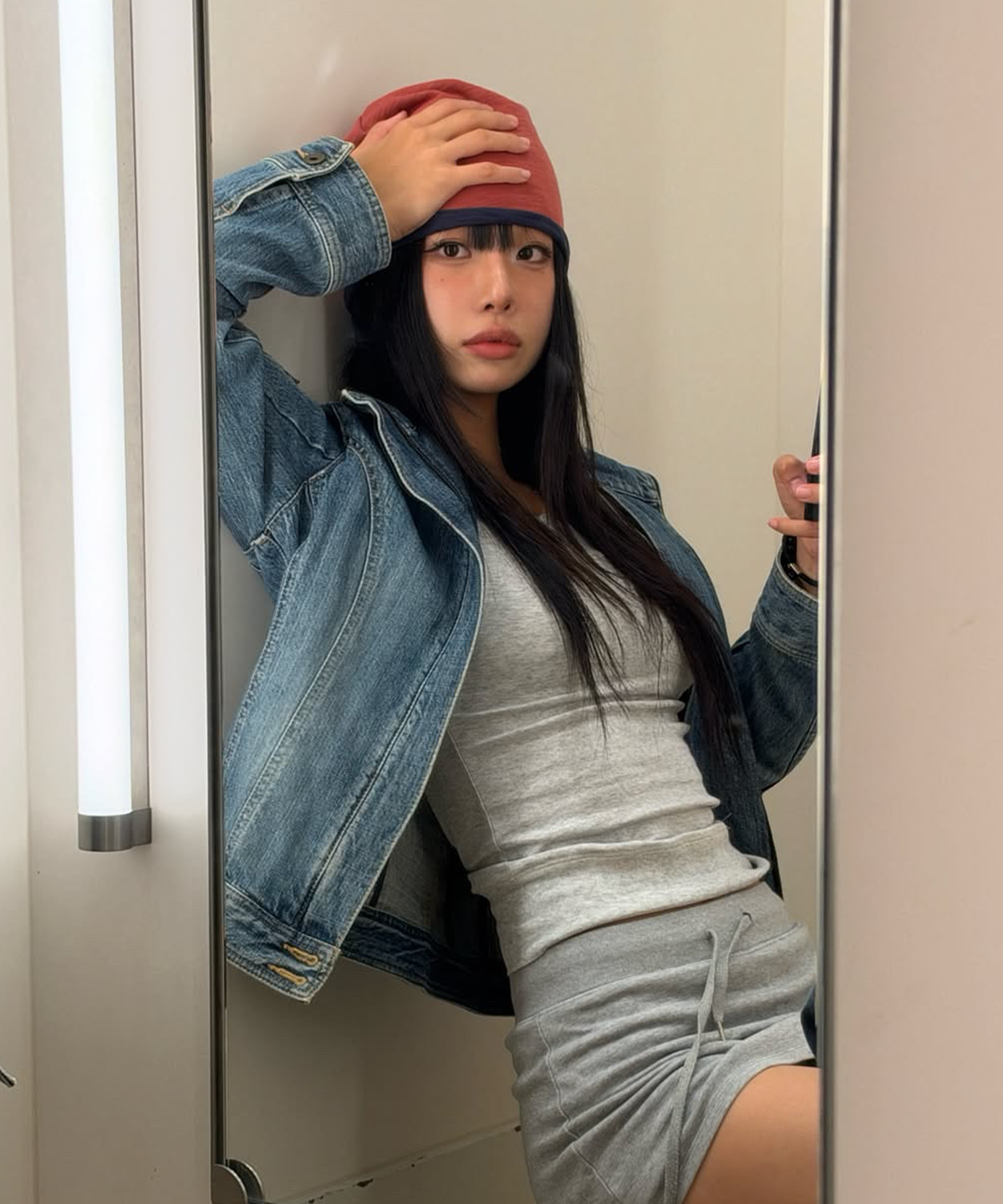 마스컴퍼니(MASCOMPANY) Layered beanie - Burgundy