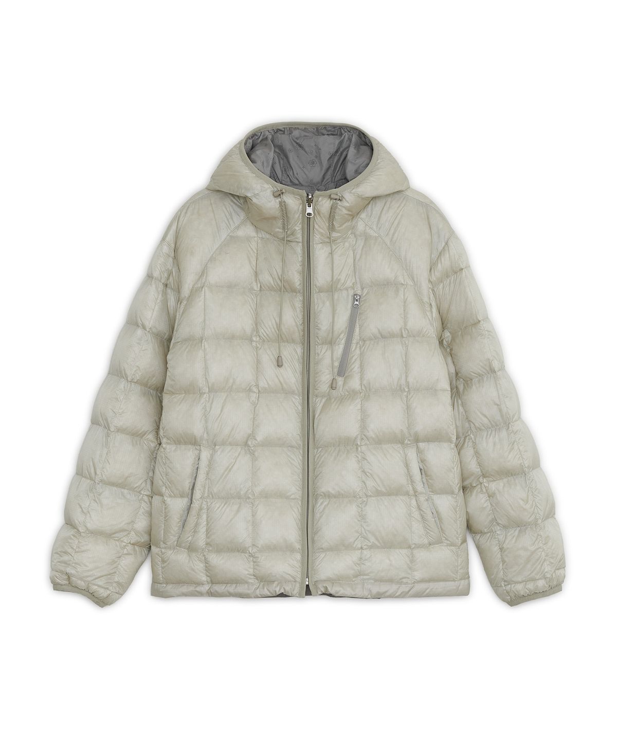 오헤시오(OHESHIO) REVERSIBLE FLORAL GRAPHIC DUCK DOWN, LIGHT GRAY
