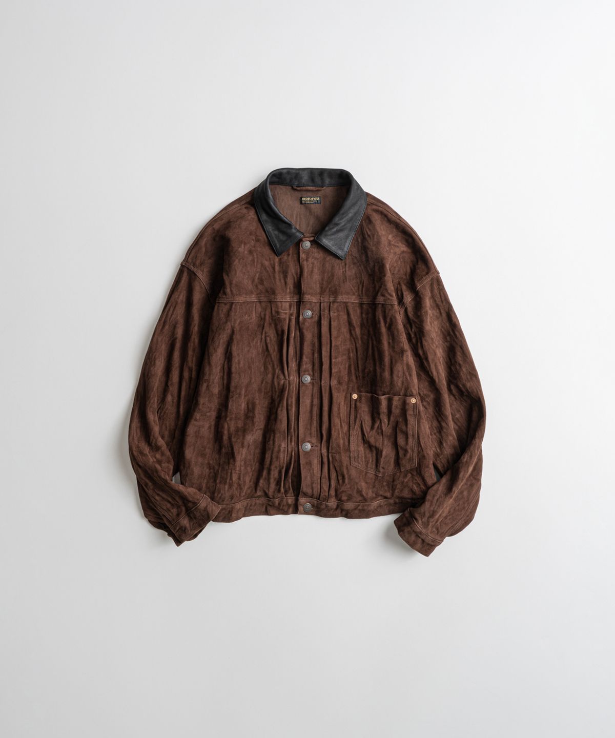 비헤비어(BEHEAVYER) WASHED GOATSUEDE TYPE-1 JACKET chocolate