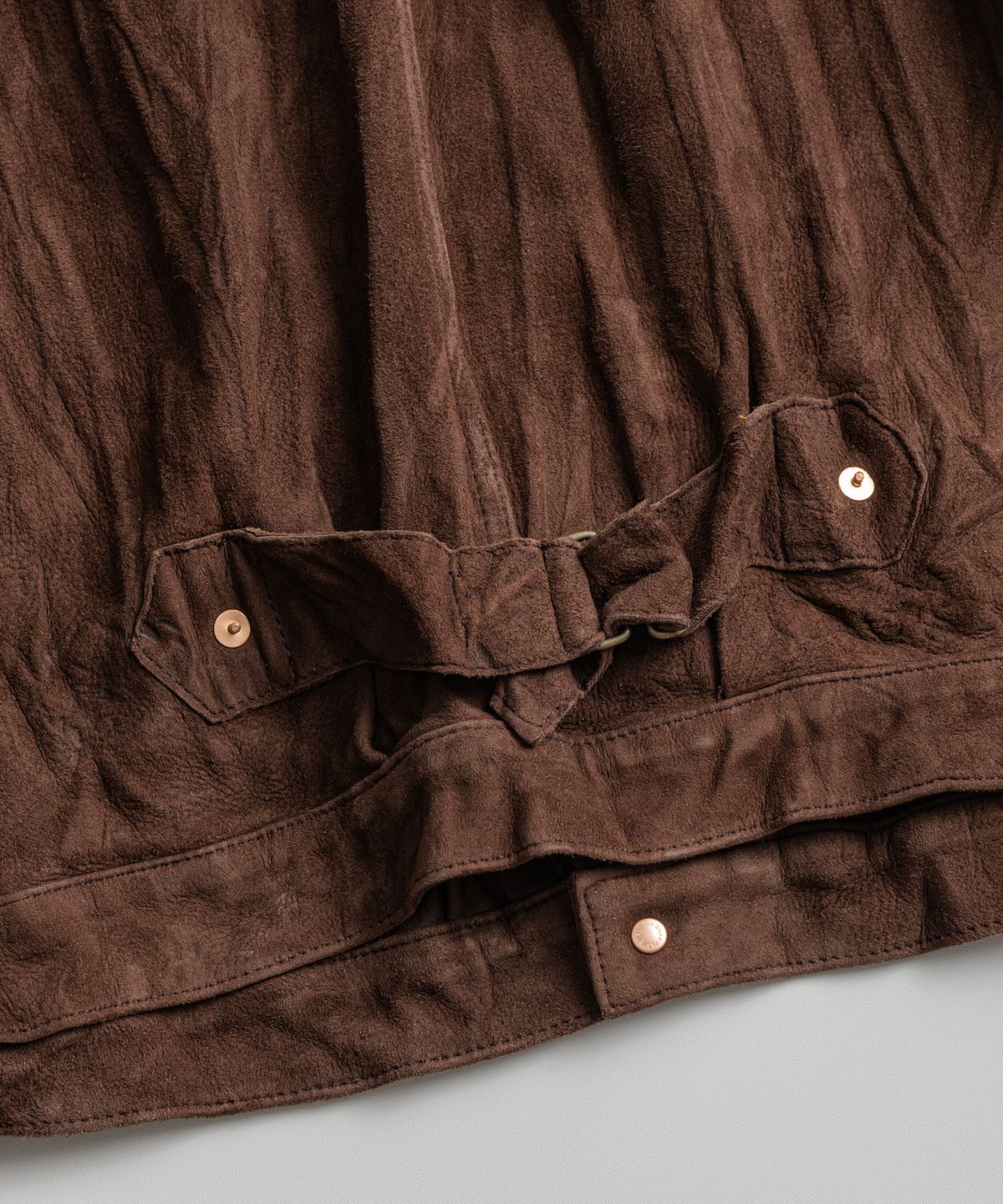 비헤비어(BEHEAVYER) WASHED GOATSUEDE TYPE-1 JACKET chocolate