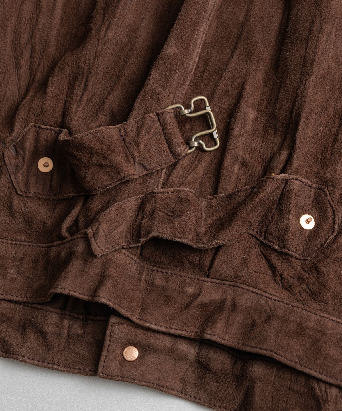 비헤비어(BEHEAVYER) WASHED GOATSUEDE TYPE-1 JACKET chocolate