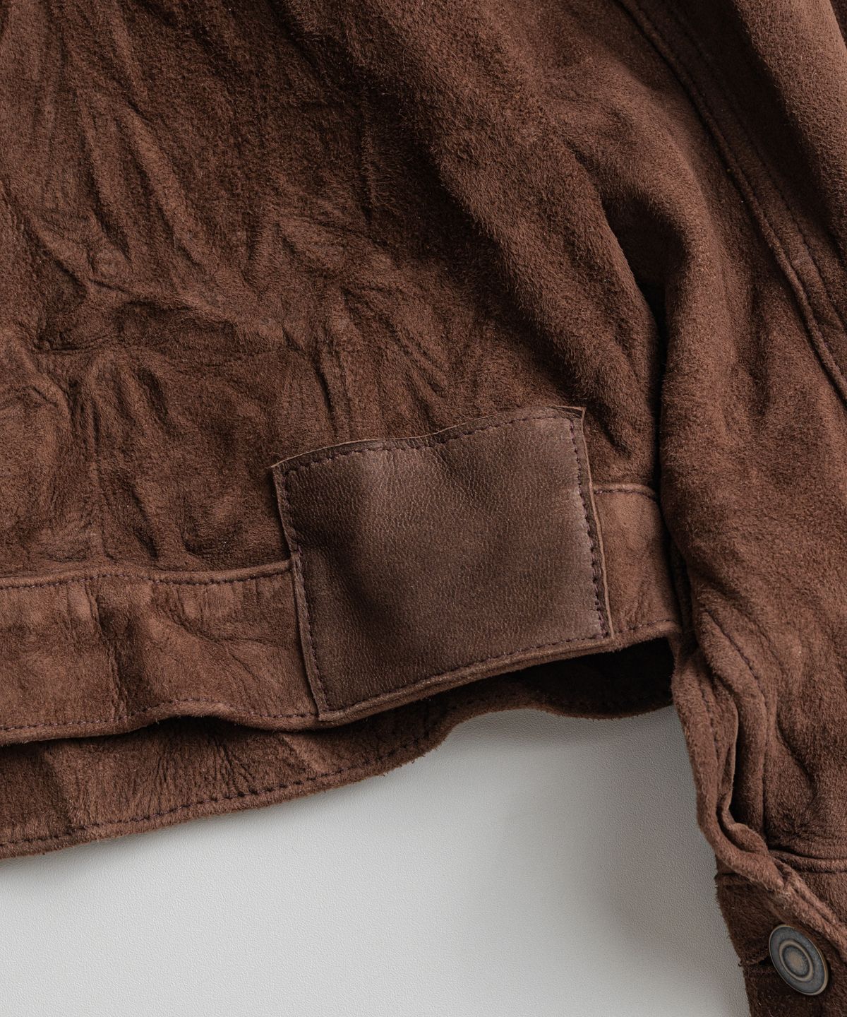 비헤비어(BEHEAVYER) WASHED GOATSUEDE TYPE-1 JACKET chocolate