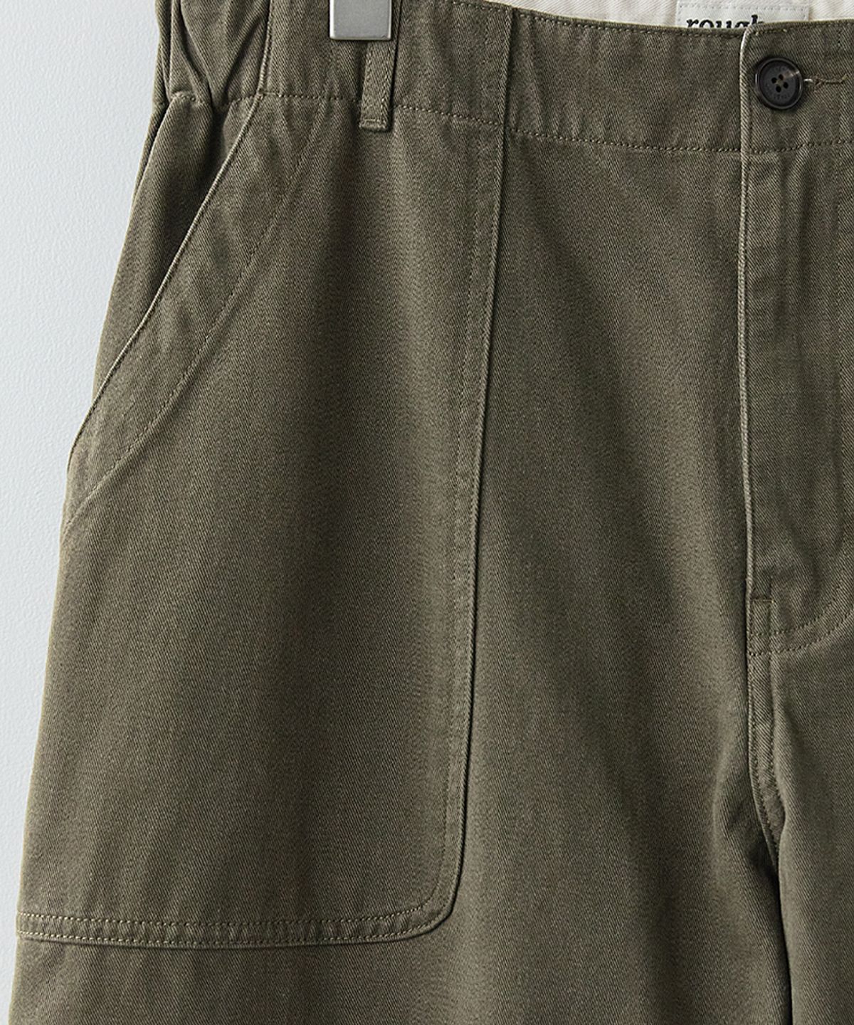 러프사이드(ROUGHSIDE) Elastic Fatigue Pants Bark