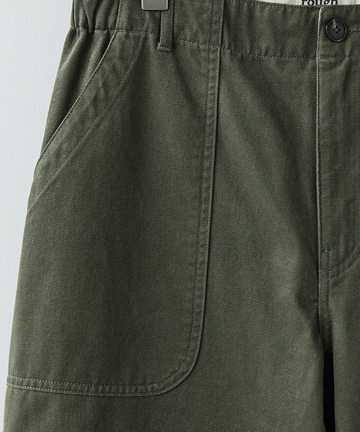 러프사이드(ROUGHSIDE) Elastic Fatigue Pants Olive