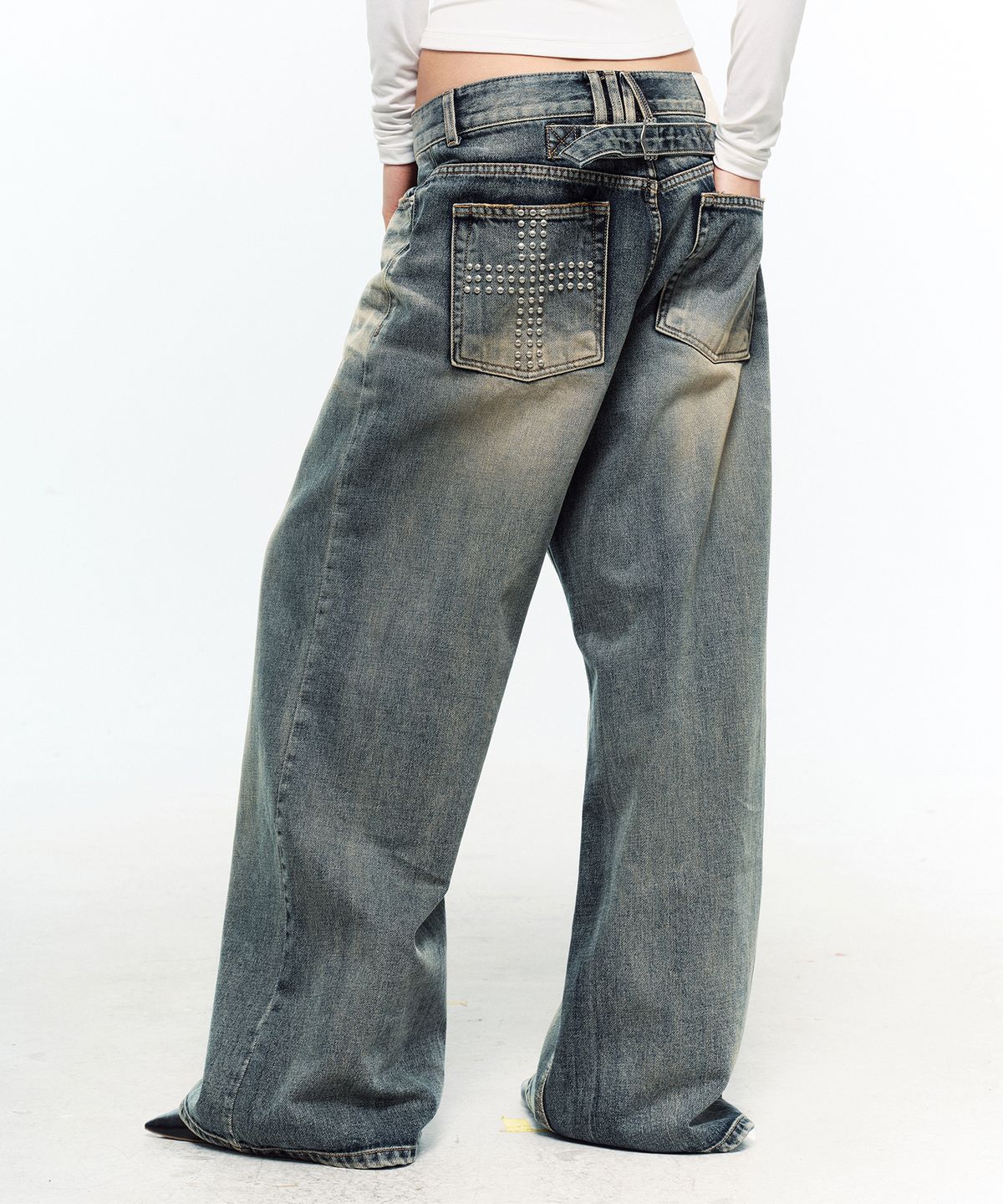 2000아카이브스(2000ARCHIVES) DEVON WIDE JEAN (ASH BLUE)