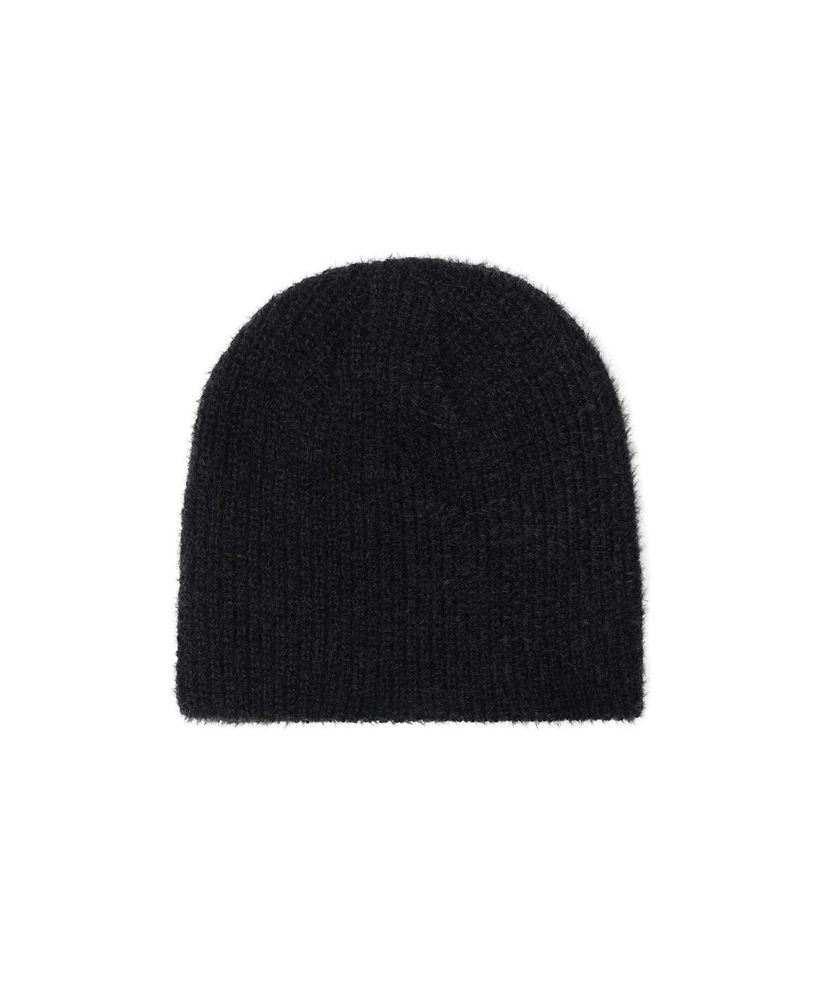 오픈야드(오와이)(OPENYARD(OY)) HAIRY METAL LOGO BEANIE - BLACK