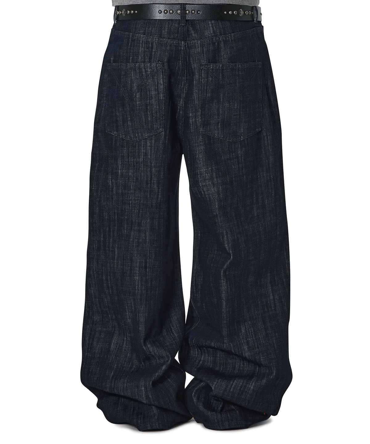 오픈야드(오와이)(OPENYARD(OY)) STITCHED WIDE HEM PANTS - INDIGO