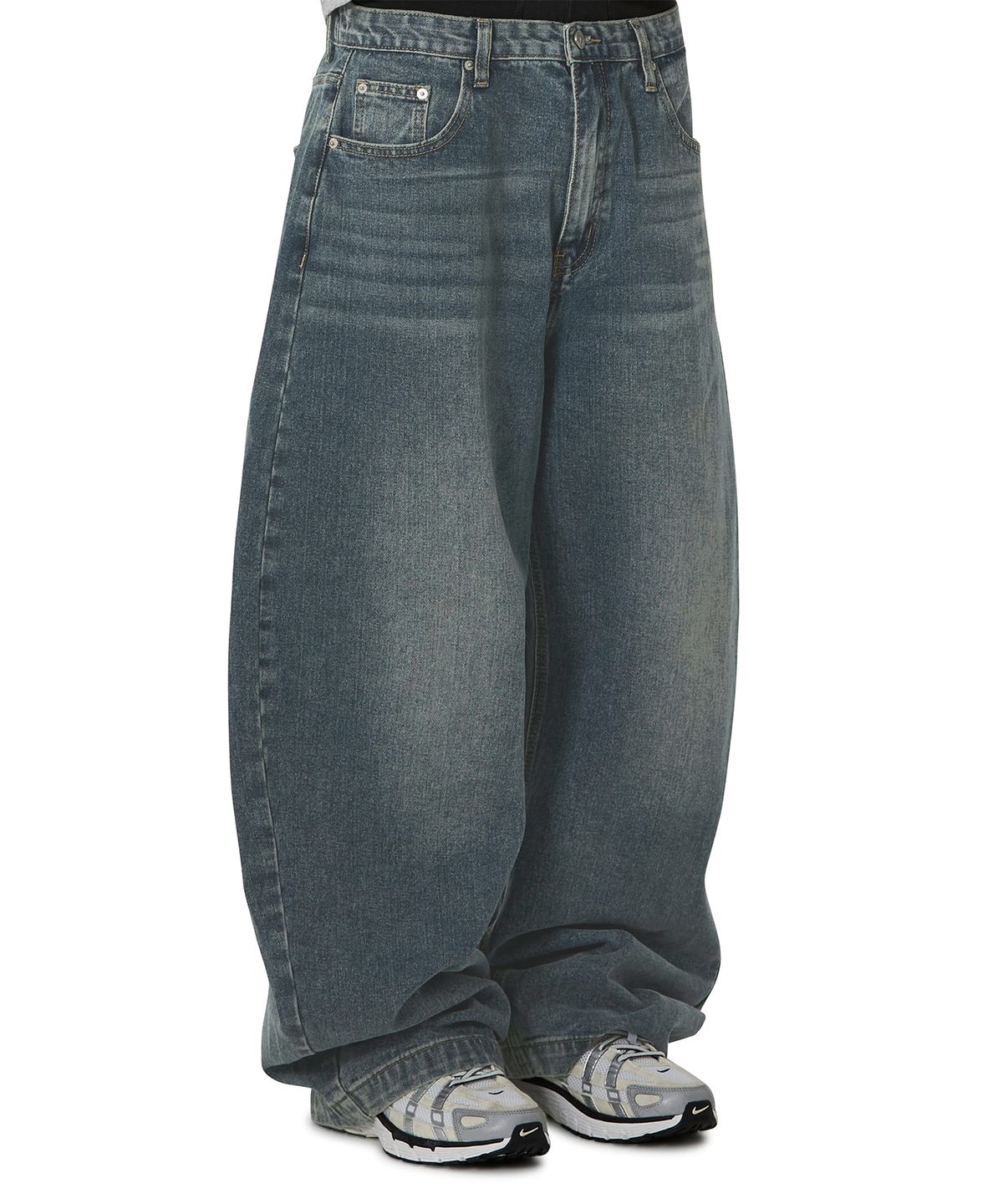 오픈야드(오와이)(OPENYARD(OY)) AFTERIMAGE WASHED WIDE VOLUME PANTS - WASHED BLUE
