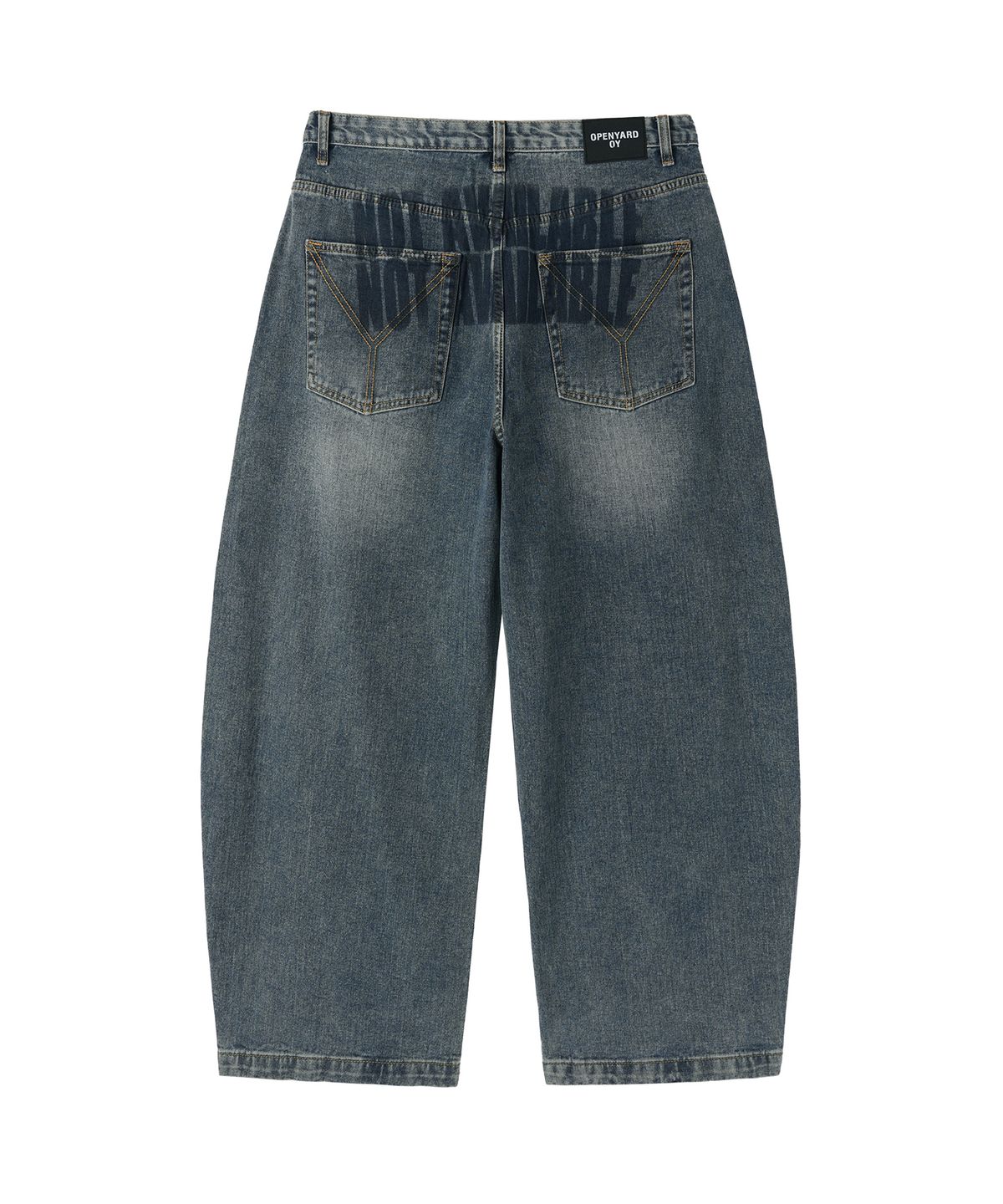 오픈야드(오와이)(OPENYARD(OY)) AFTERIMAGE WASHED WIDE VOLUME PANTS - WASHED BLUE