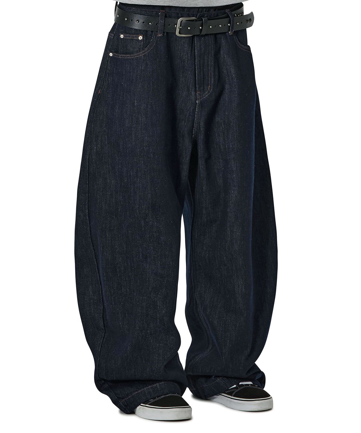 오픈야드(오와이)(OPENYARD(OY)) PINBOARD WIDE VOLUME PANTS - INDIGO