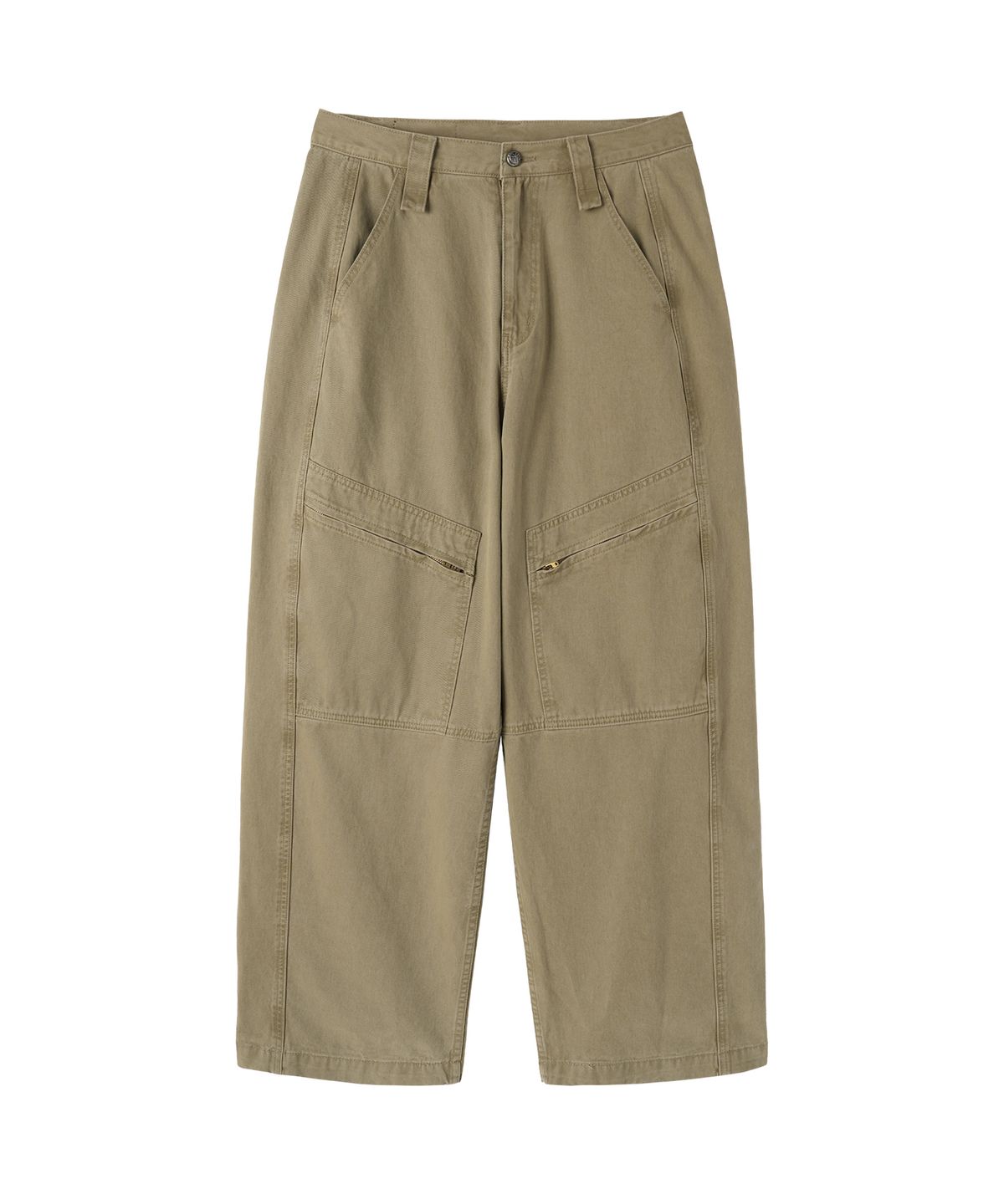 오픈야드(오와이)(OPENYARD(OY)) ANGLED CARGO CURVED VOLUME PANTS - BEIGE