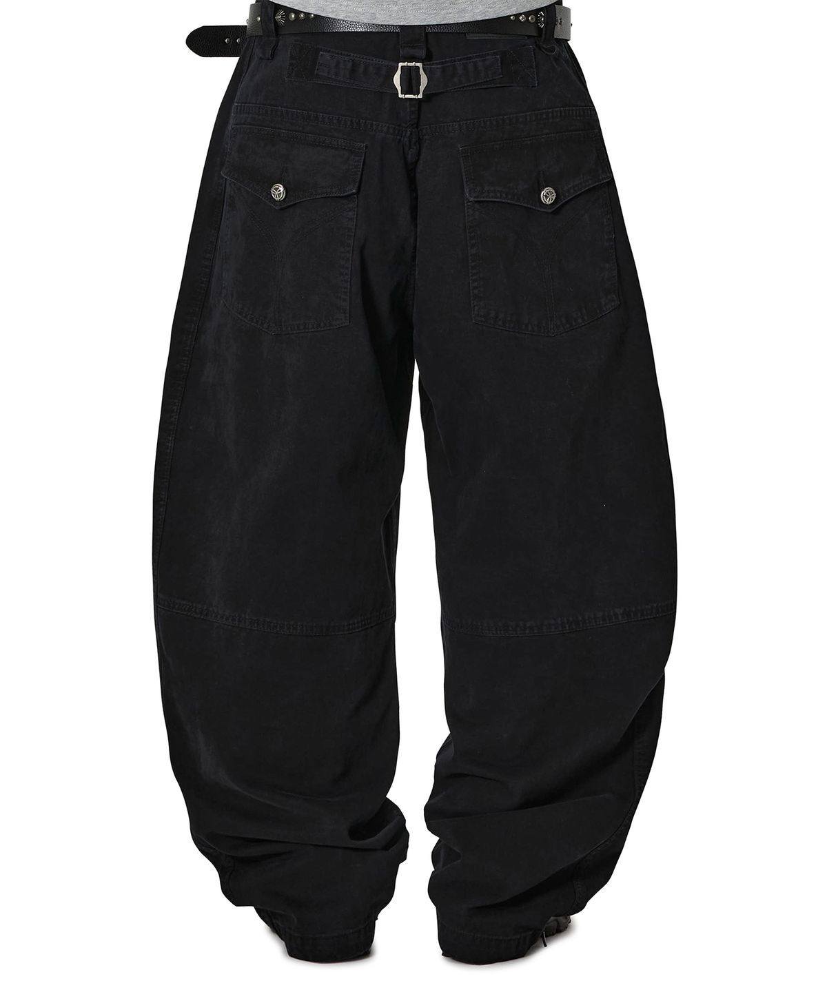 오픈야드(오와이)(OPENYARD(OY)) ANGLED CARGO CURVED VOLUME PANTS - BLACK