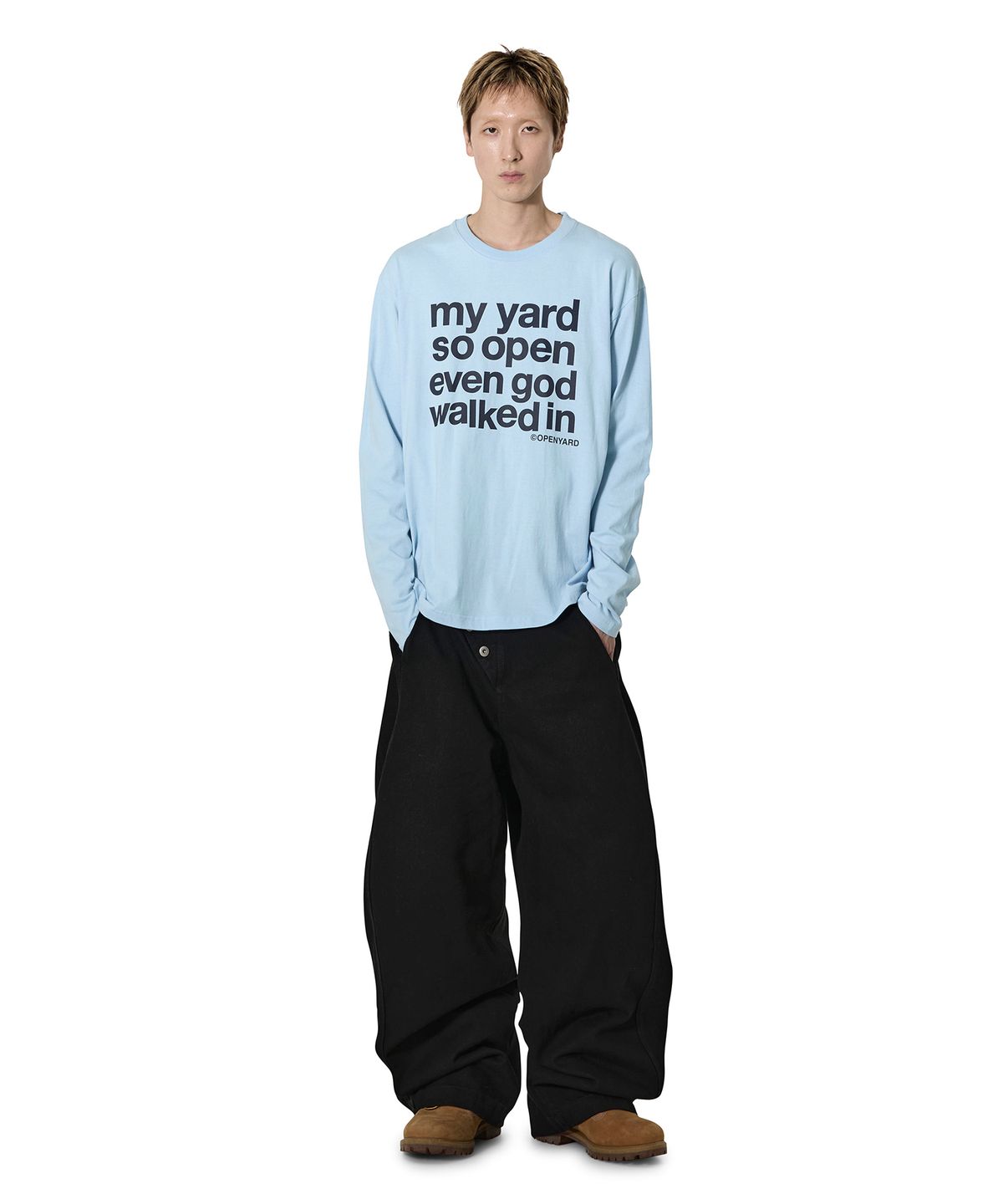 오픈야드(오와이)(OPENYARD(OY)) MY YARD L/S TEE - SKY BLUE