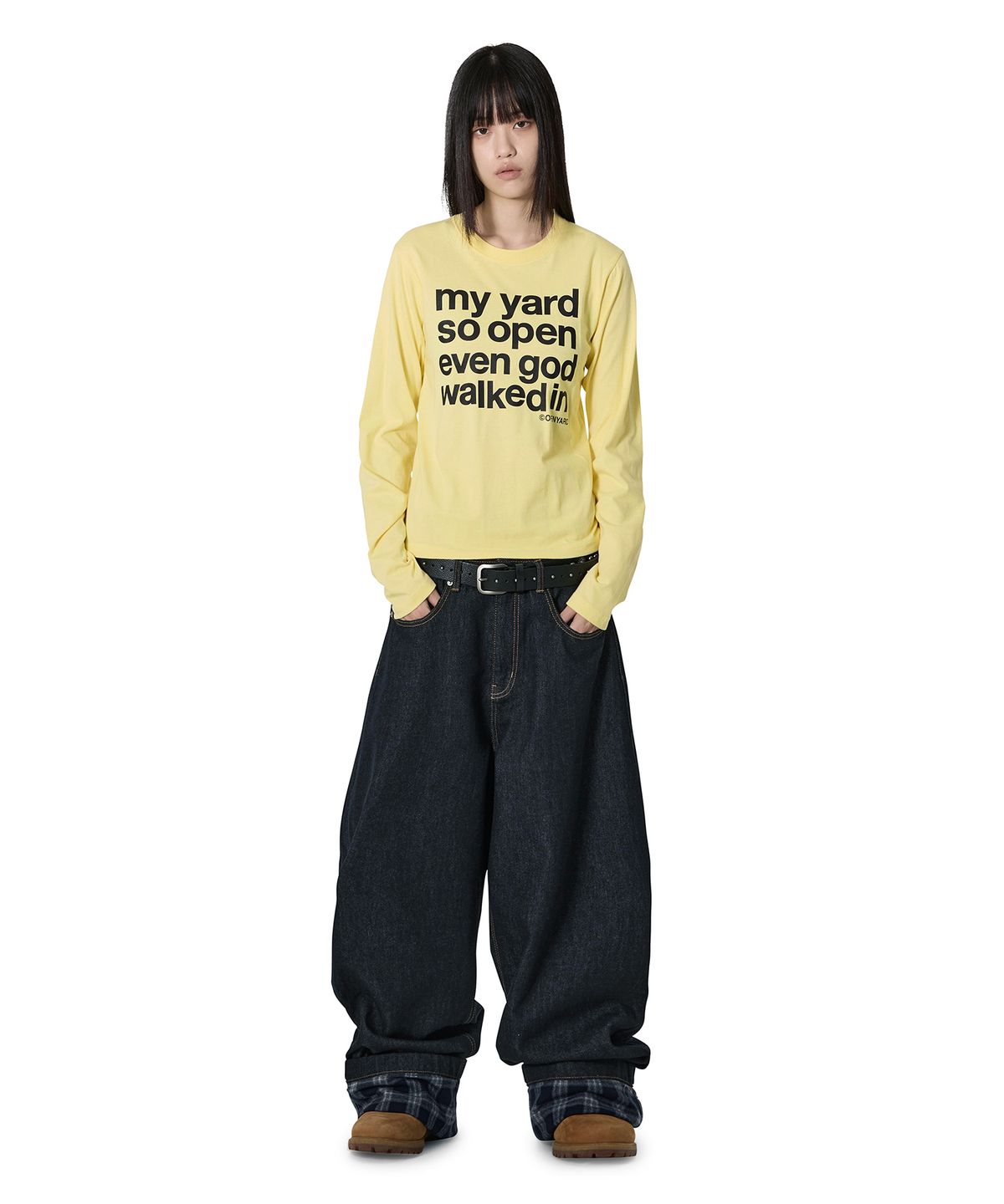 오픈야드(오와이)(OPENYARD(OY)) MY YARD L/S TEE - YELLOW