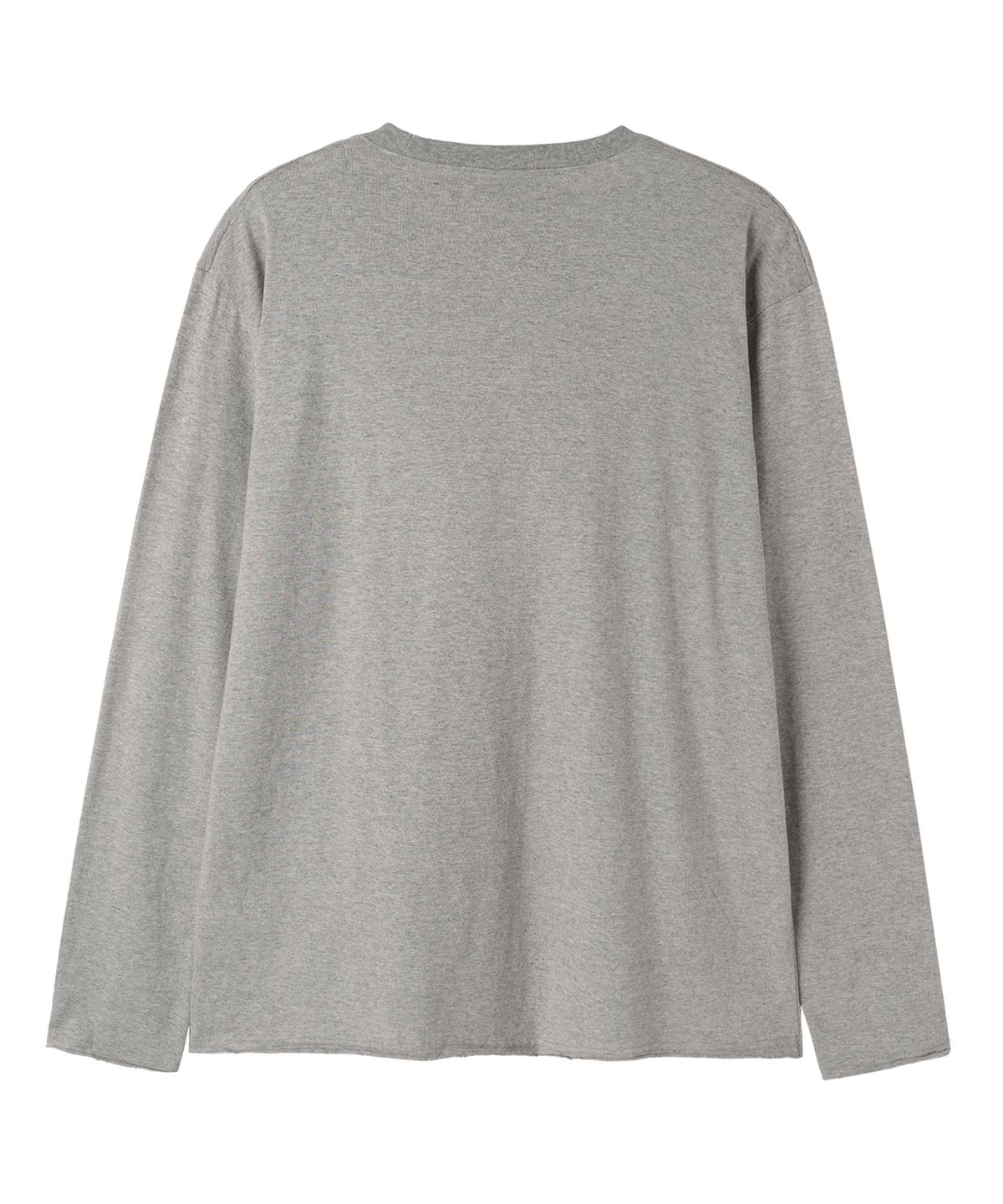 오픈야드(오와이)(OPENYARD(OY)) RAW EDGE CROSS WASHED L/S TEE - MELANGE