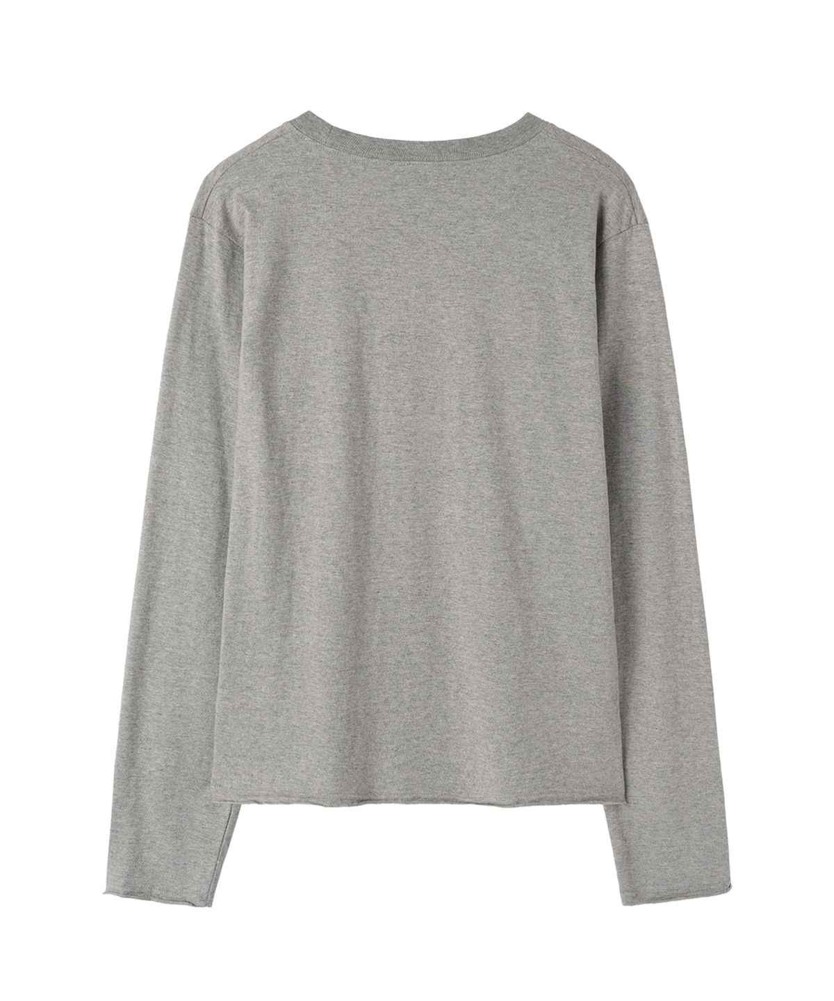 오픈야드(오와이)(OPENYARD(OY)) RAW EDGE CROSS WASHED L/S TEE - MELANGE