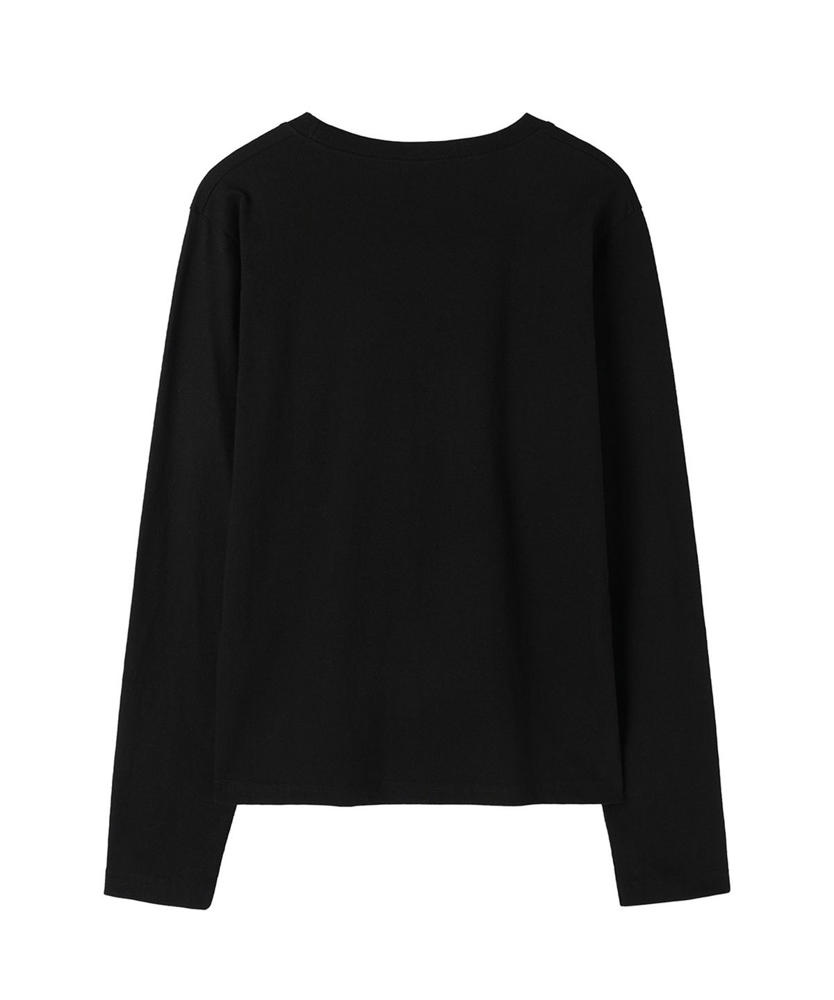 오픈야드(오와이)(OPENYARD(OY)) RAW EDGE CROSS WASHED L/S TEE - BLACK