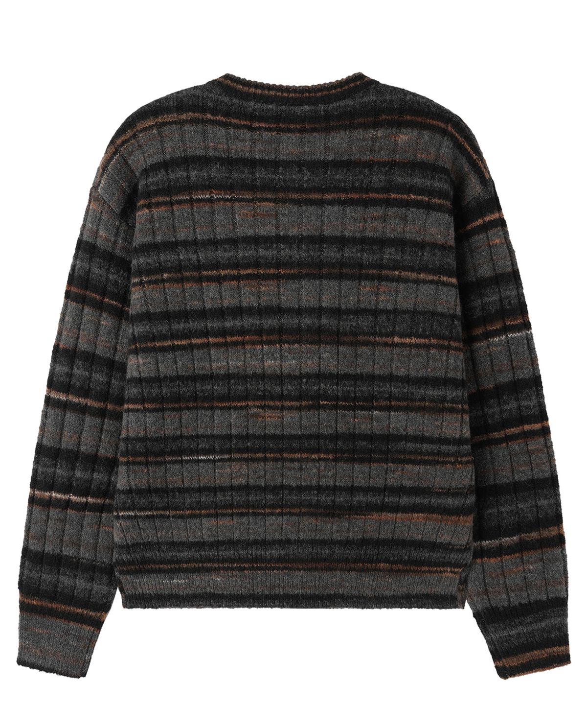오픈야드(오와이)(OPENYARD(OY)) MIST STRIPE KNIT CARDIGAN - BLACK