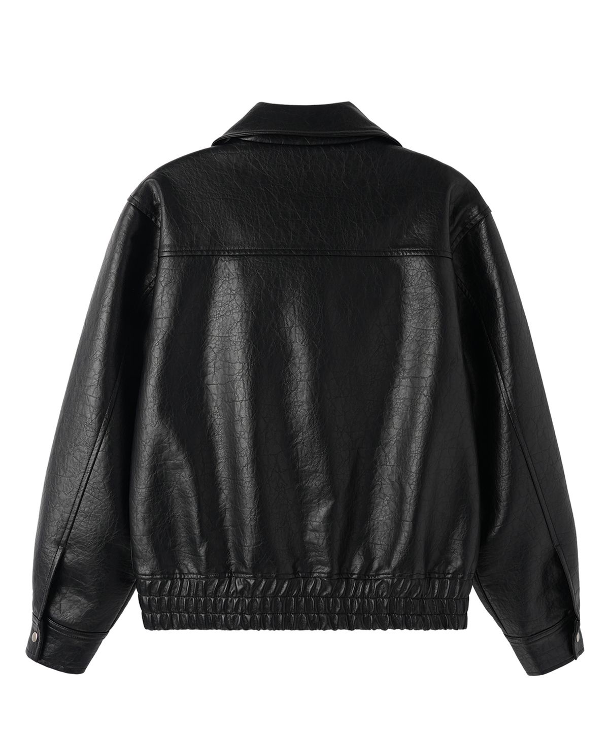 오픈야드(오와이)(OPENYARD(OY)) FAUX LEATHER BLOUSON JACKET - BLACK