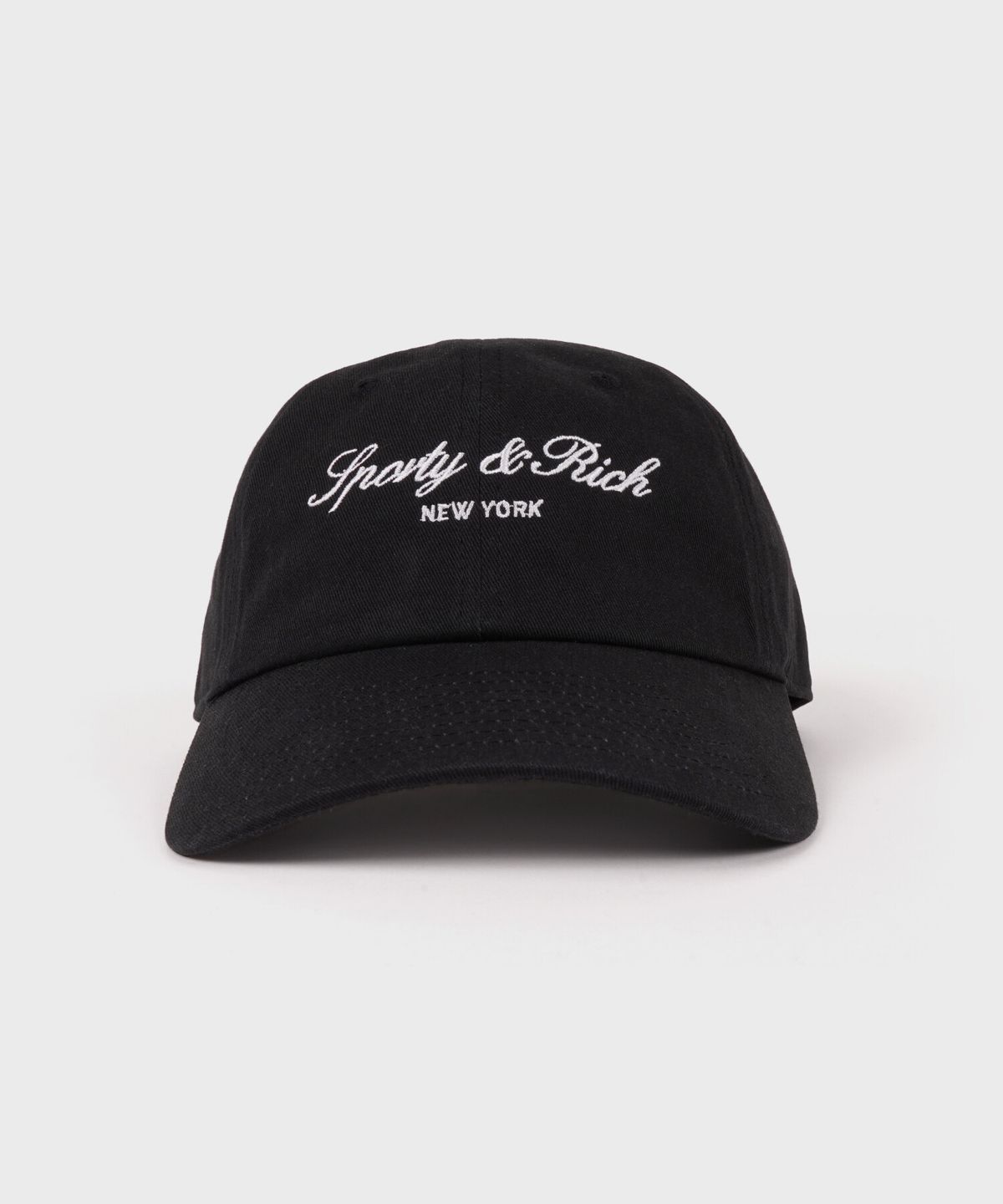 스포티앤리치(SPORTY&RICH) 시그니처 NY 캡 - 페이디드 블랙 R265AOH022