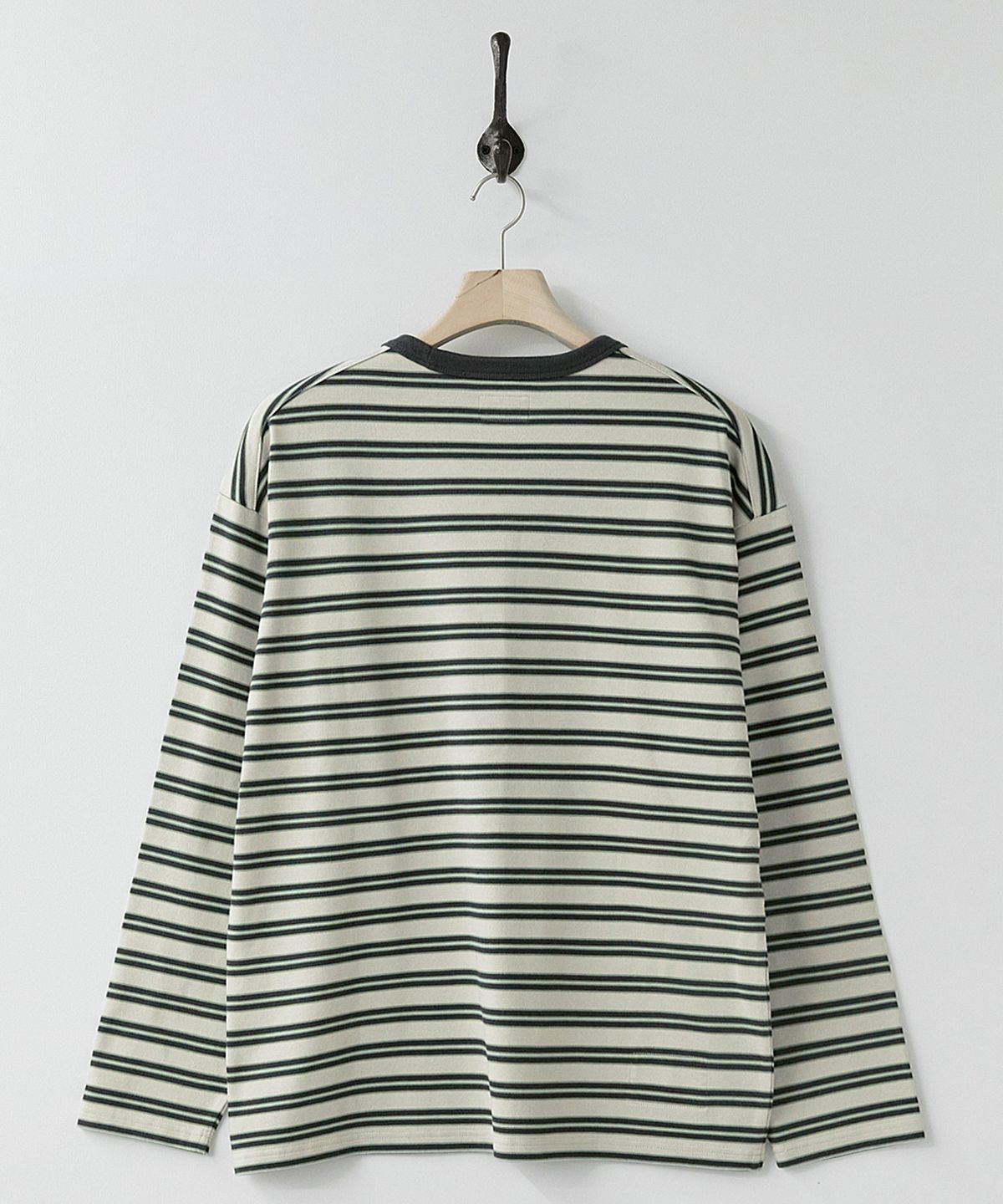 러프사이드(ROUGHSIDE) Multi Stripe Long Sleeve Mint Grey