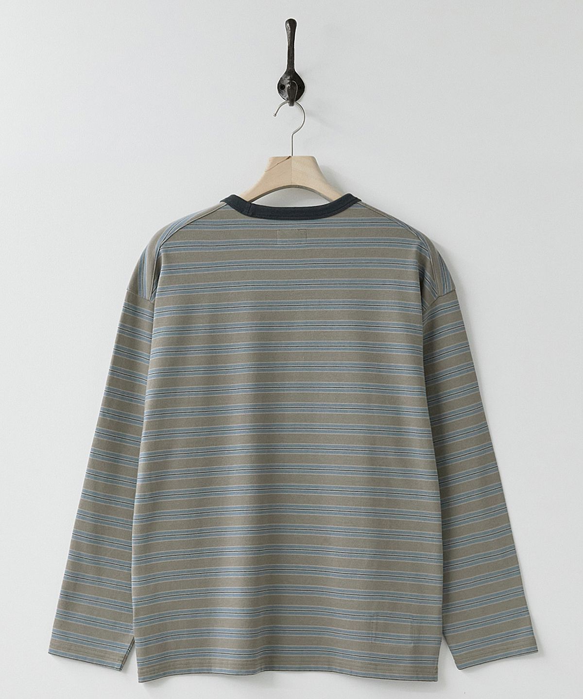 러프사이드(ROUGHSIDE) Multi Stripe Long Sleeve Blue Mud