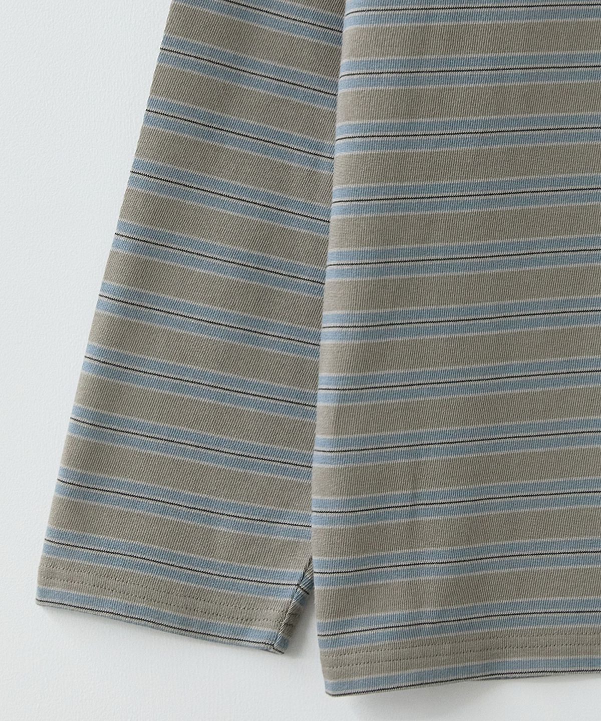 러프사이드(ROUGHSIDE) Multi Stripe Long Sleeve Blue Mud
