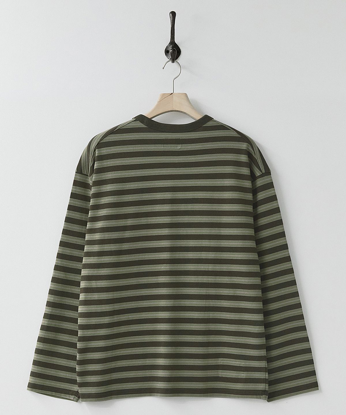 러프사이드(ROUGHSIDE) Multi Stripe Long Sleeve Forest Brown