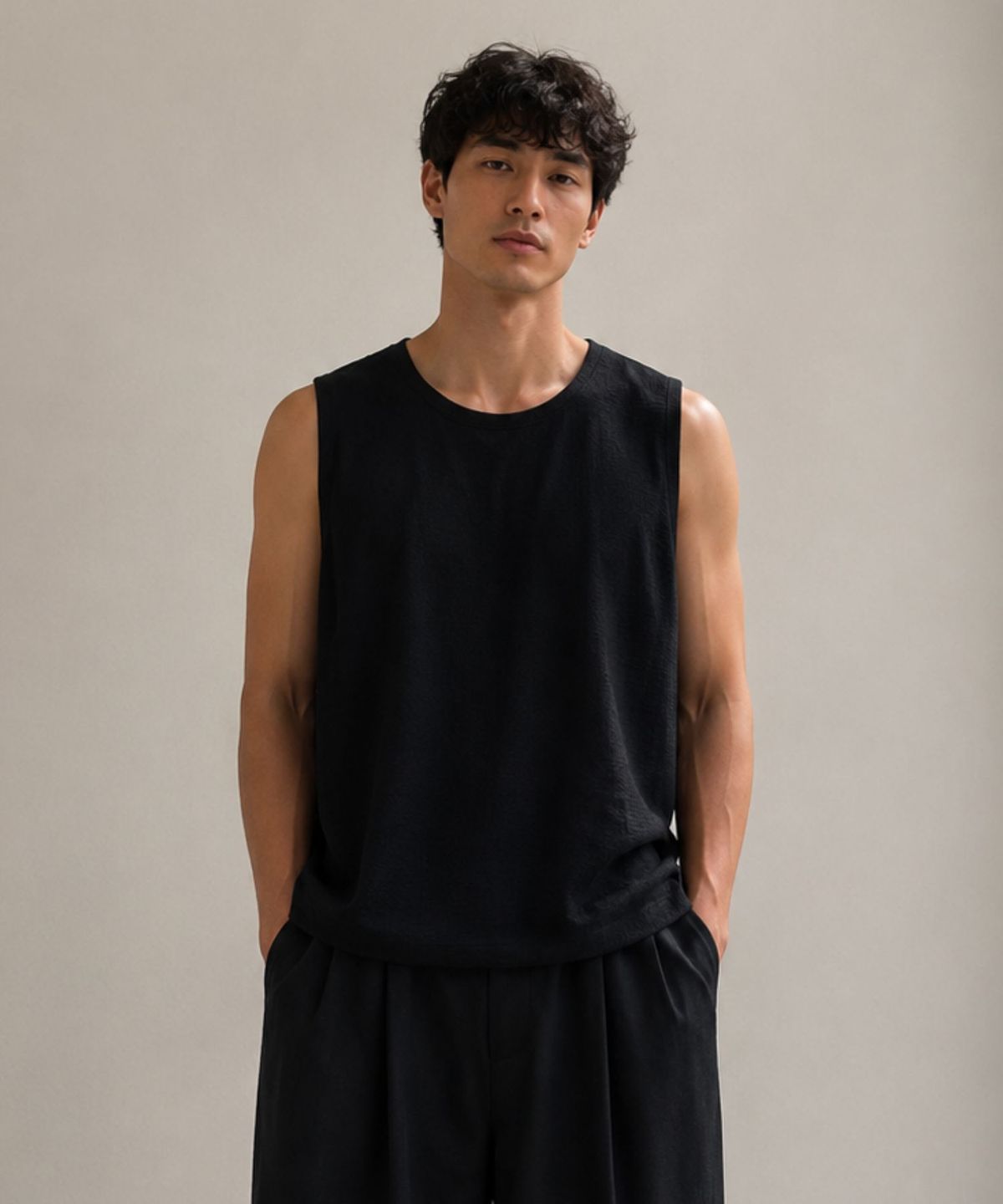 블랙크러쉬(BLACRUSH) [YOEL남성] Riviera Pleats Loose Top / 블랙