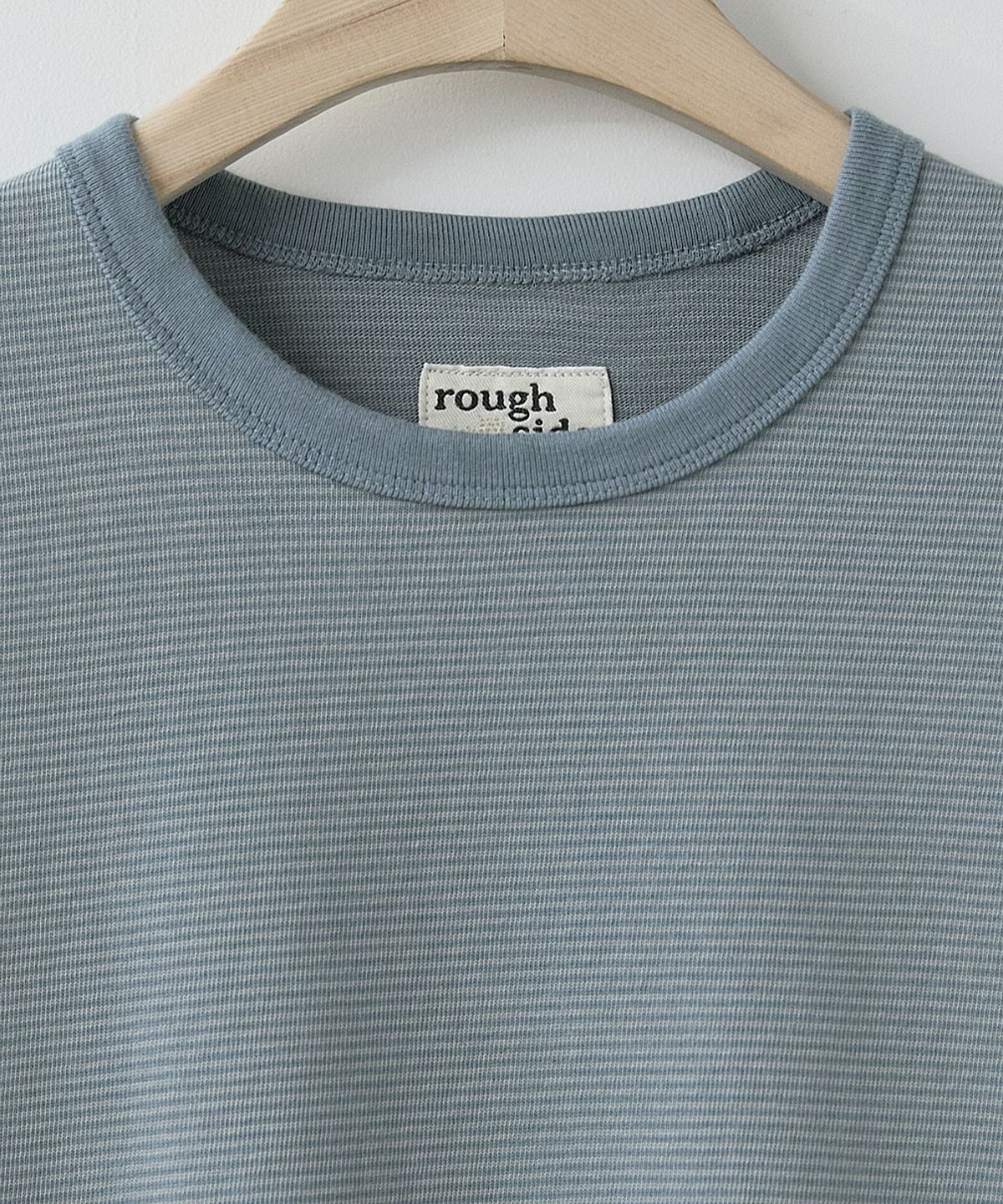 러프사이드(ROUGHSIDE) Fine Stripe Long Sleeve Dusty Blue