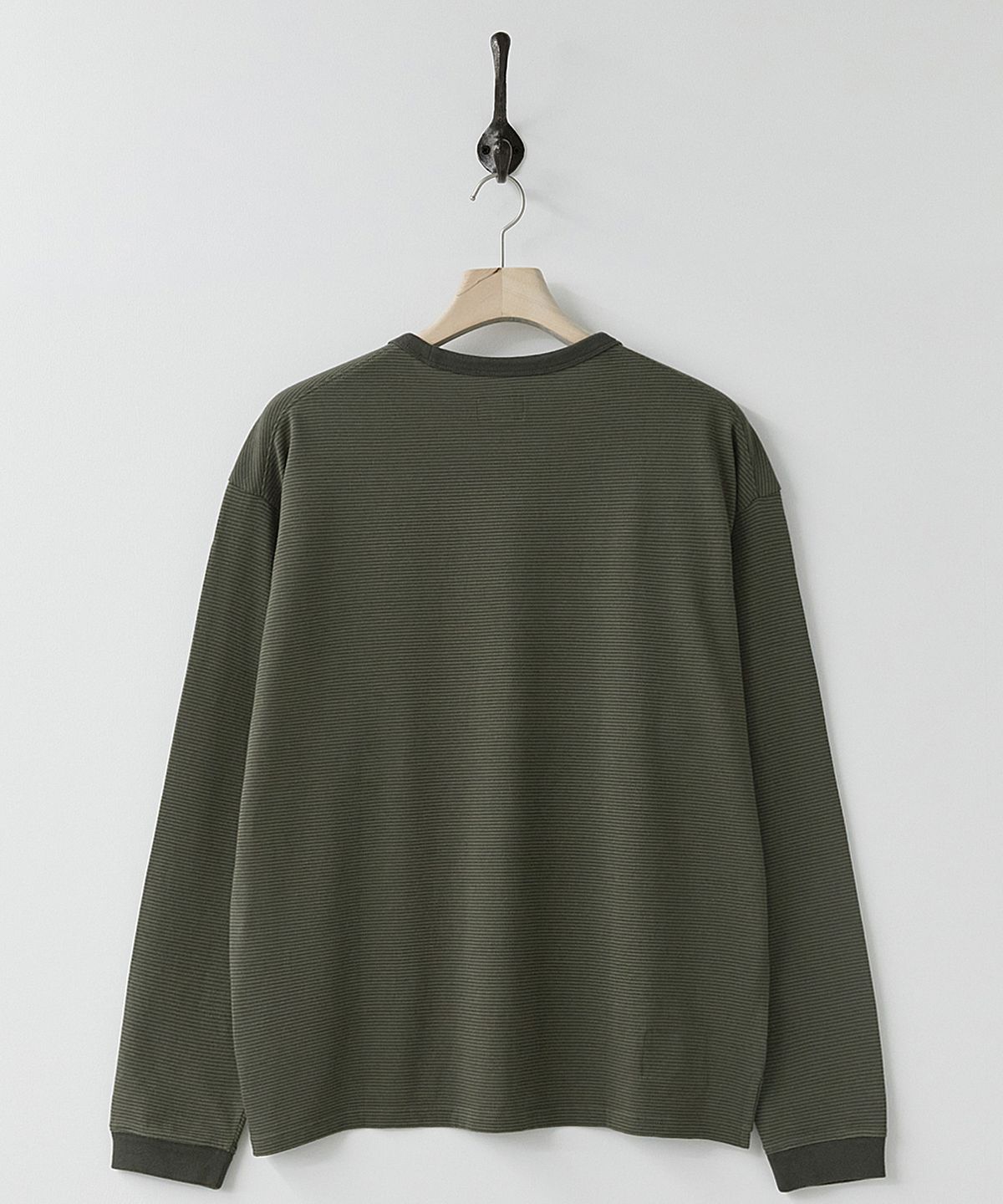 러프사이드(ROUGHSIDE) Fine Stripe Long Sleeve Forest Brown
