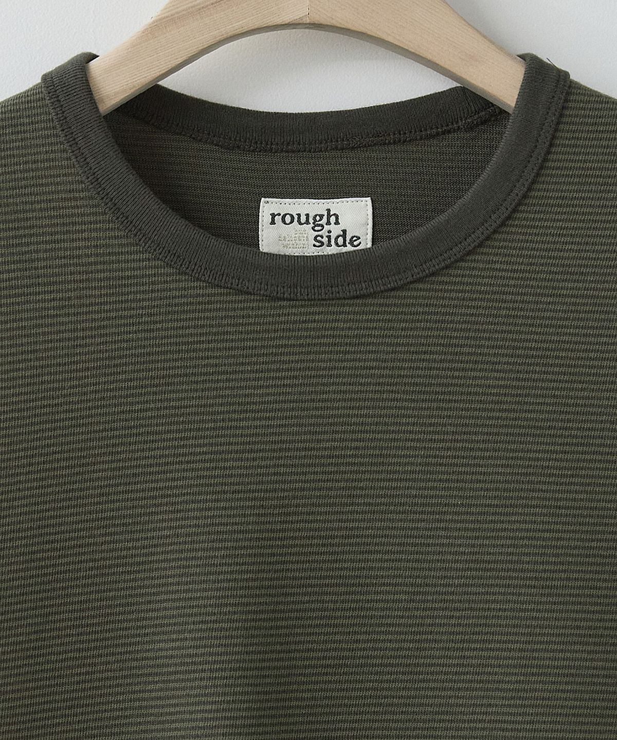 러프사이드(ROUGHSIDE) Fine Stripe Long Sleeve Forest Brown