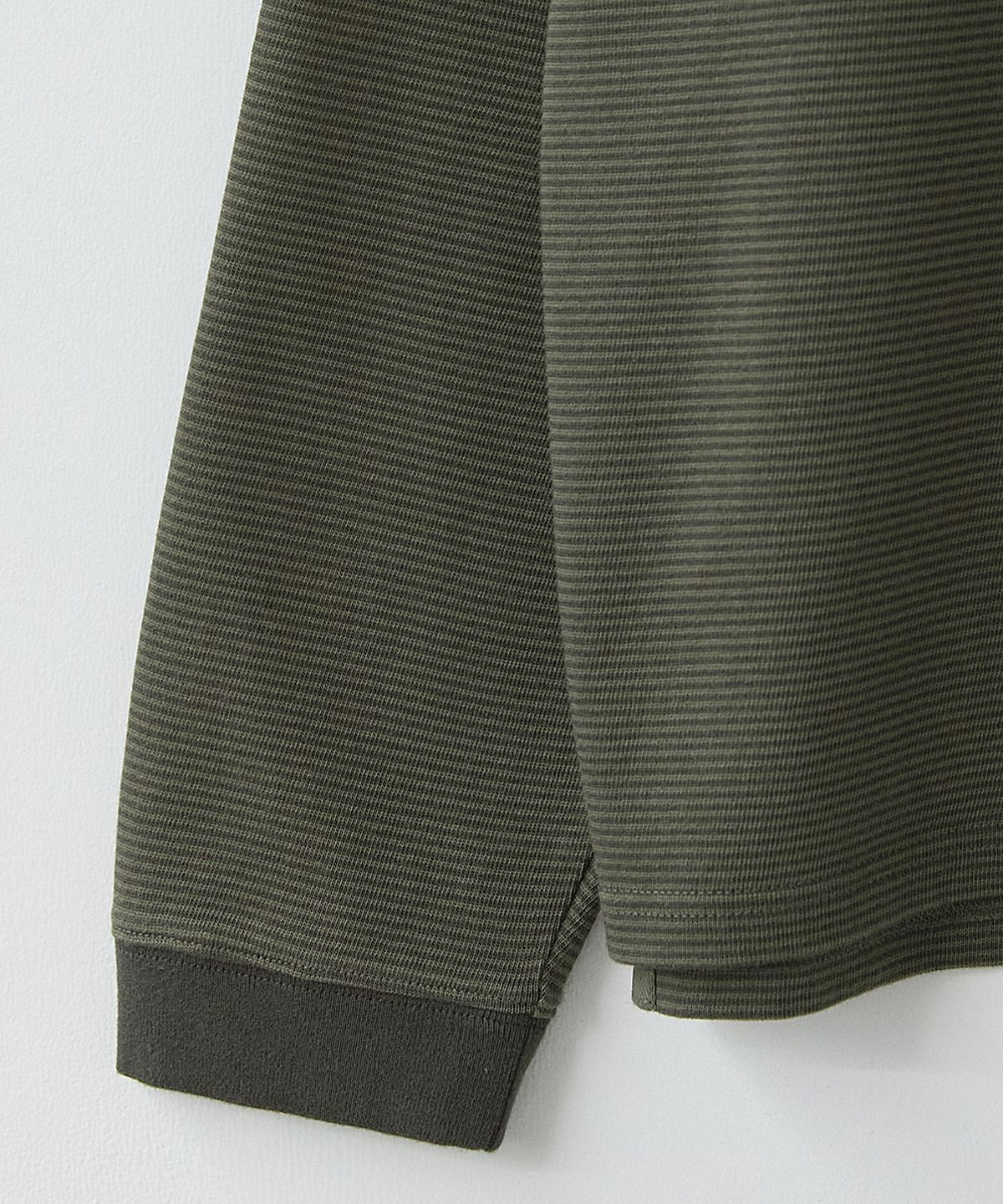 러프사이드(ROUGHSIDE) Fine Stripe Long Sleeve Forest Brown