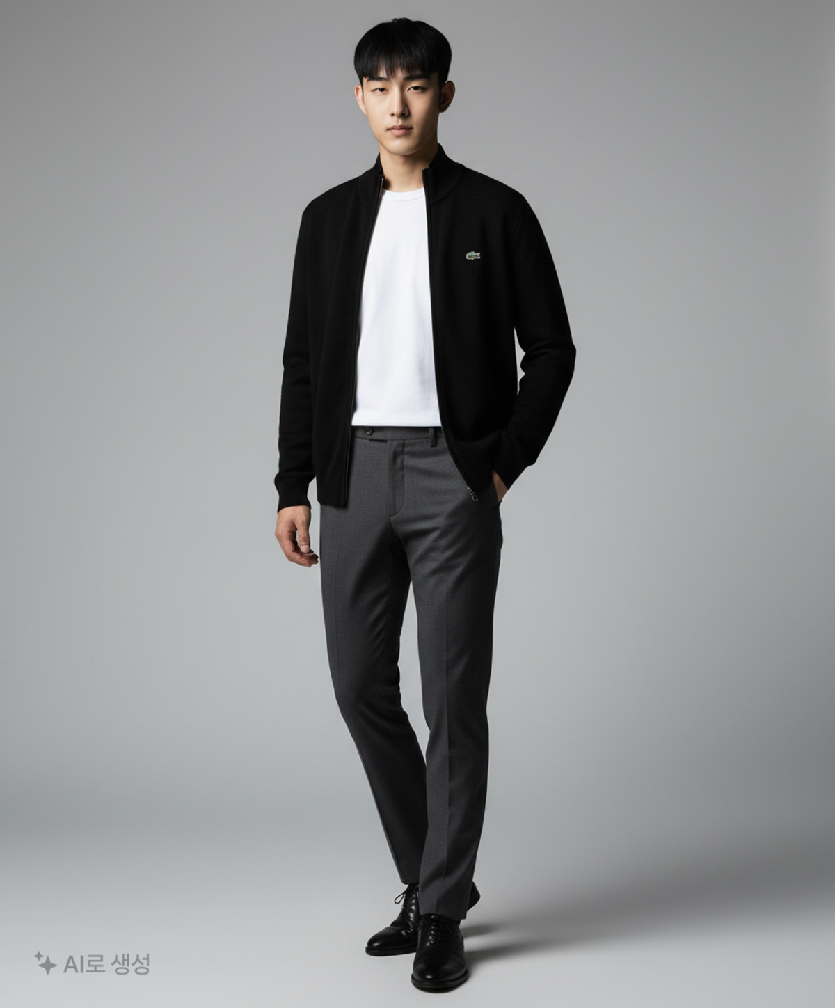 라코스테(LACOSTE) 남성 하이넥 베이직 집업 AH1945-20C_166 XL