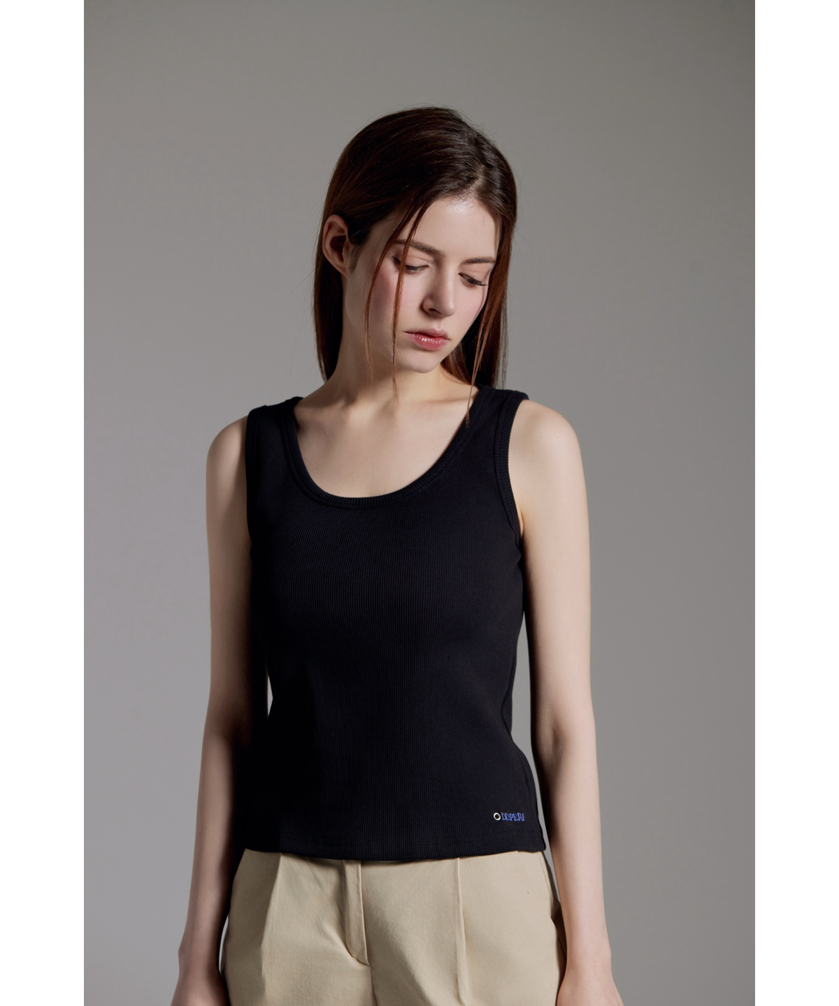 오드페리(ODDPERI) eyelet sleeveless Black