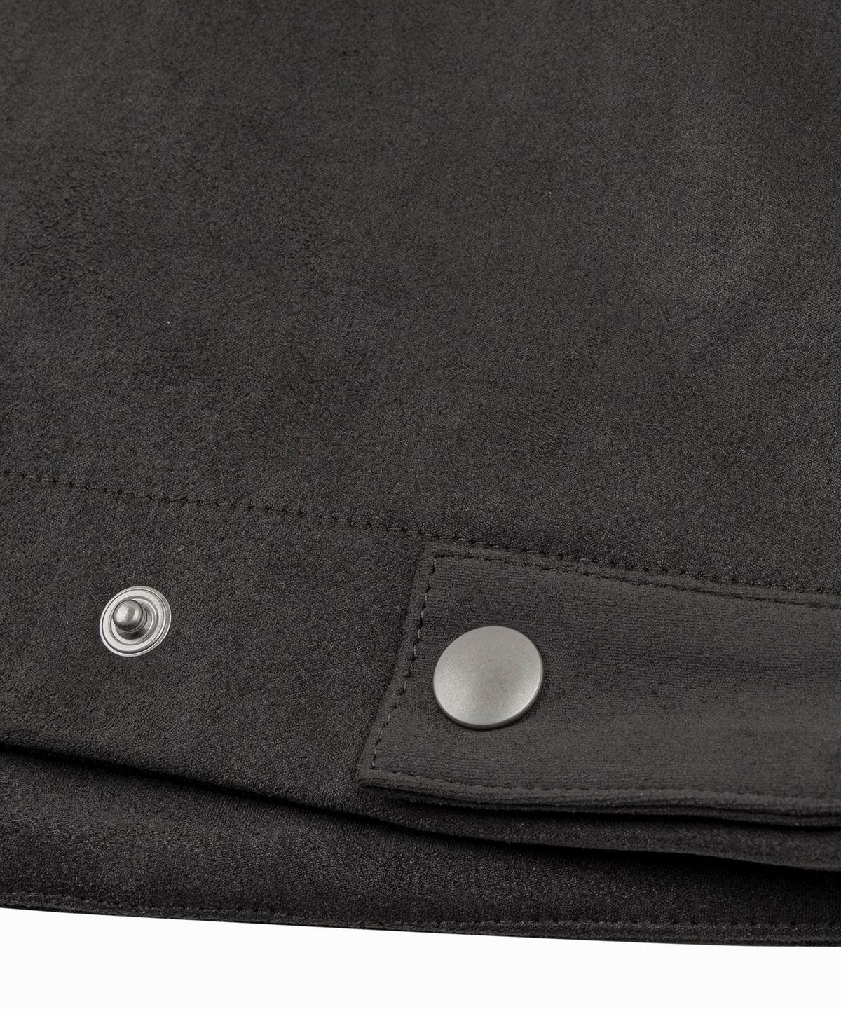 레테르코모(LETTERCOMO) 플랩 포켓 스웨이드 라이더 자켓 챠콜
